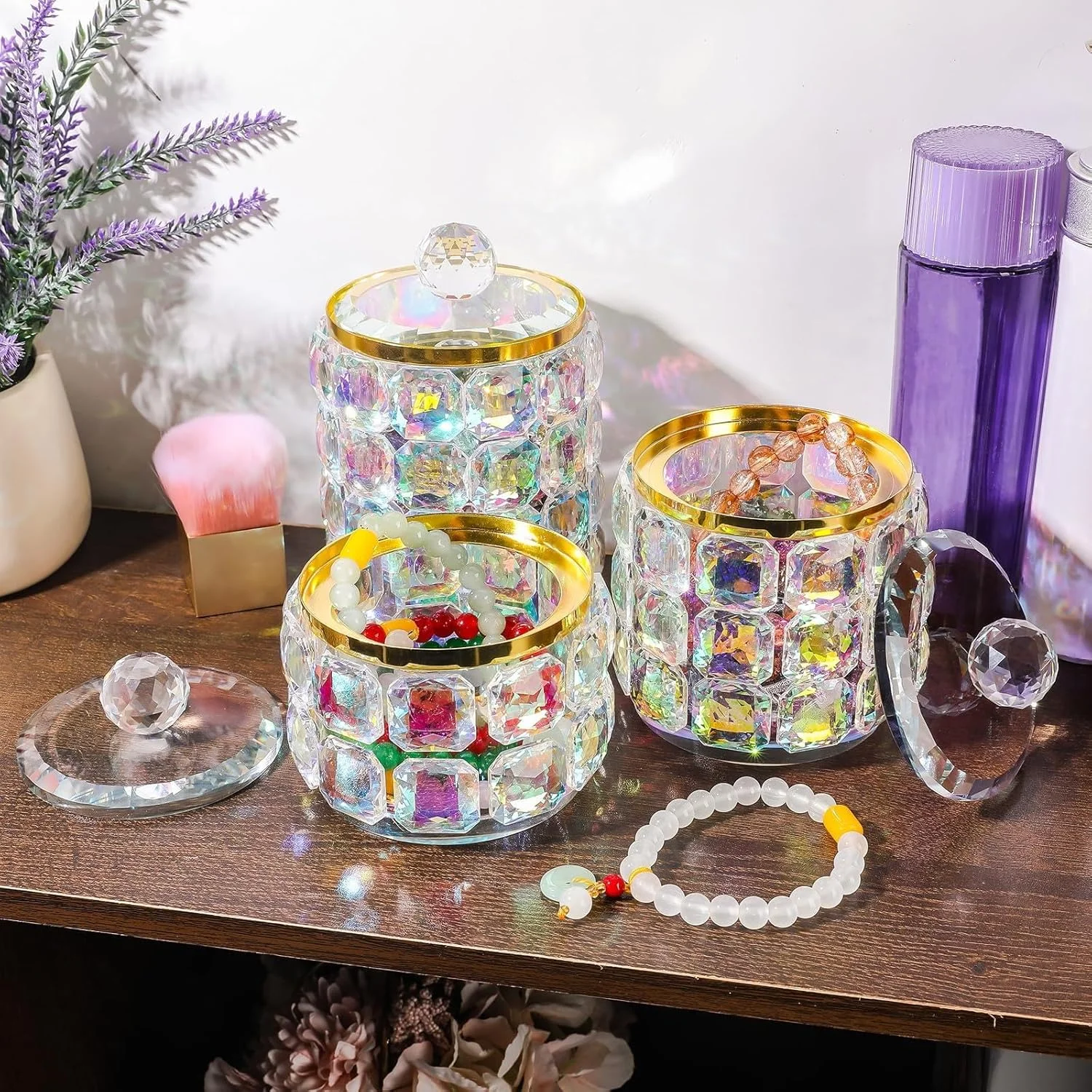 جعبه جواهرات کریستالی، جعبه جواهرات شیشه ای نفیس، جعبه نگهداری تزئینی گردنبند، مناسب برای نگهداری انگشتر، گوشواره و گردنبند، برای عروسی، مرکز مهمانی تولد، دکوراسیون منزل جعبه جواهرات کریستالی، جعبه جواهرات شیشه ای نفیس، جعبه نگهداری تزئینی گردنبند، مناسب برای نگهداری انگشتر، گوشواره و گردنبند، برای عروسی، مرکز مهمانی تولد، دکوراسیون منزل