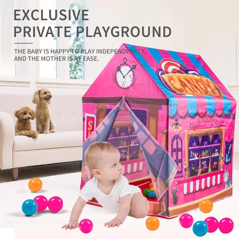 چادر بازی کودکانه TAPIT با طرح باغ وحش/فروشگاه آبنبات، خانه بازی خیالی با قابلیت تاشو، مناسب برای اتاق بازی، بازی، مهمانی، هدیه تولد، اسباب بازی برای پسران و دختران (A01-باغ وحش)