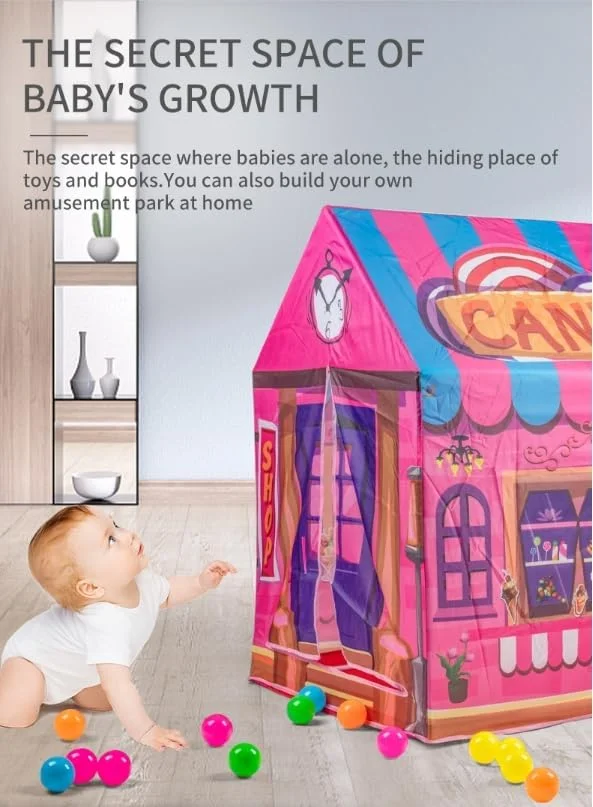 چادر بازی کودکانه TAPIT با طرح باغ وحش/فروشگاه آبنبات، خانه بازی خیالی با قابلیت تاشو، مناسب برای اتاق بازی، بازی، مهمانی، هدیه تولد، اسباب بازی برای پسران و دختران (A01-باغ وحش)