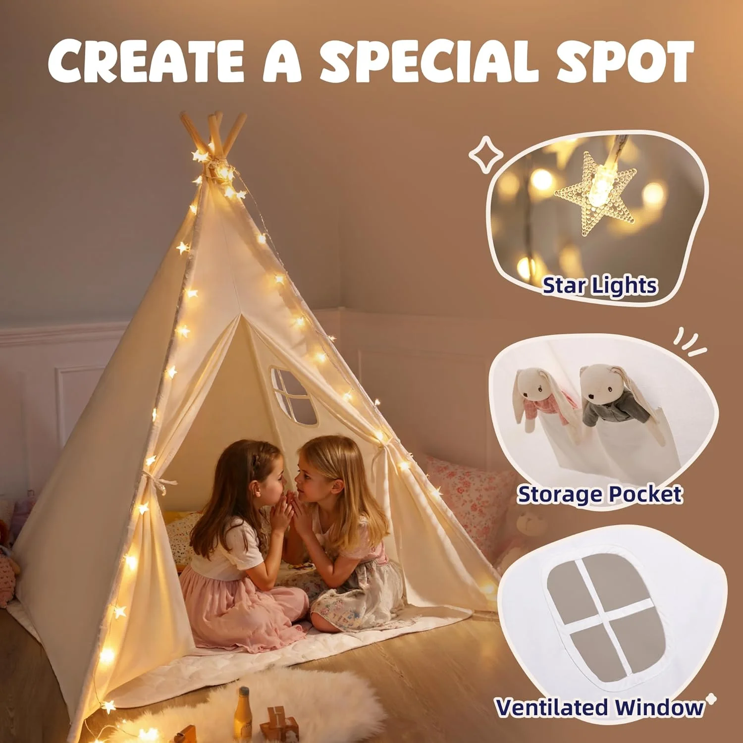 چادر سرخپوستی کودک Sumbababy، چادر بازی برای دختران و پسران، خانه بازی هدیه برای بازی های داخل و خارج از خانه، خانه اسباب بازی برای نوزاد با پرچم رنگی، پر و کیف حمل چادر سرخپوستی کودک Sumbababy، چادر بازی برای دختران و پسران، خانه بازی هدیه برای بازی های داخل و خارج از خانه، خانه اسباب بازی برای نوزاد با پرچم رنگی، پر و کیف حمل