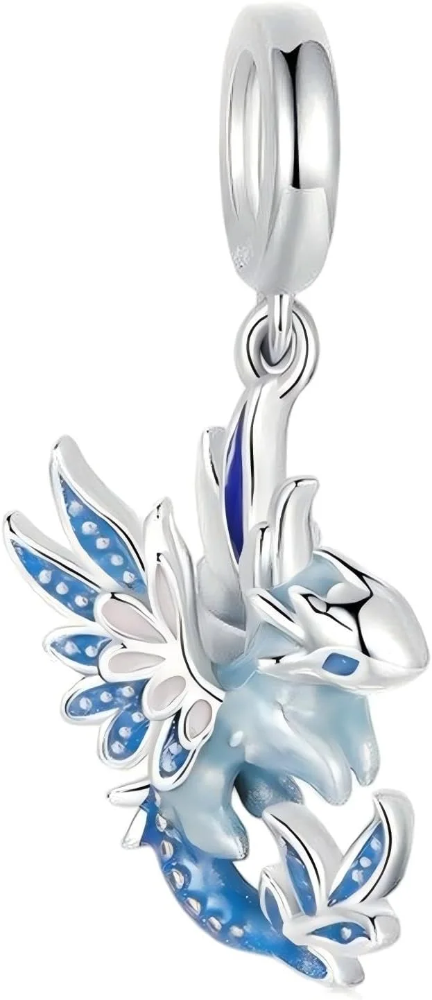 آویز اژدها نقره استرلینگ 925، طرح دایناسور فانتزی، سر اژدهای قدیمی، آویز DIY، مهره های دستبند، برای دستبندهای زنانه، گردنبند، آویز سنجاقک هدیه جواهرات برای زنان