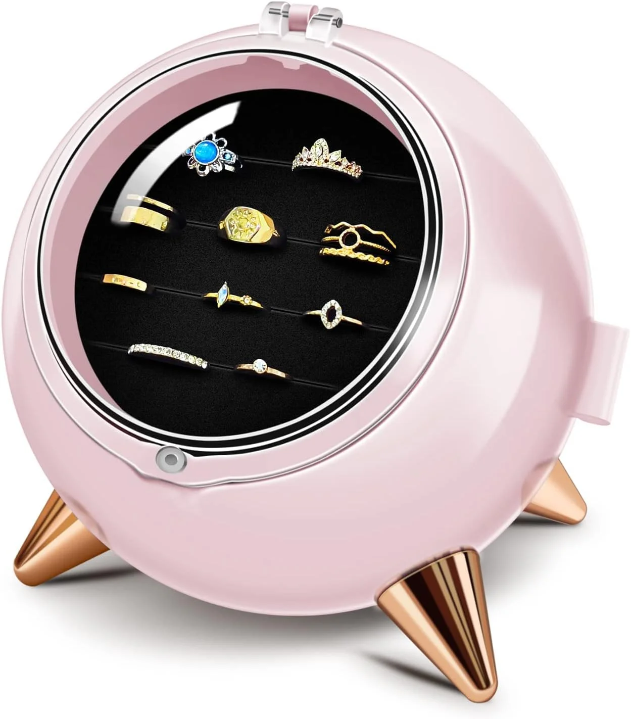جعبه جواهرات اکسفور برای دختران، جعبه سازمان دهنده جواهرات 3 لایه برای نوجوانان، جعبه نگهداری گوشواره گردنبند انگشتر، هدیه برای دختران کوچک (صورتی)