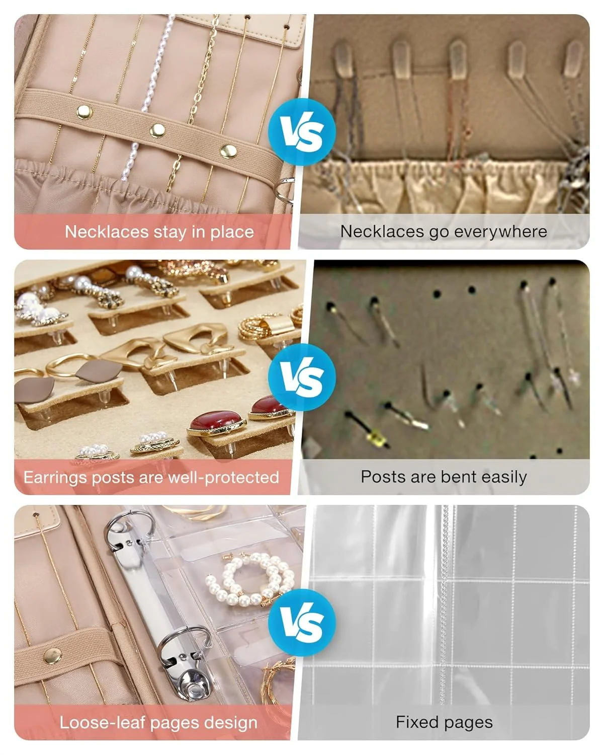 کیف نگهدارنده جواهرات مسافرتی اکسفور، کیف نگهداری جواهرات مسافرتی، کیف زیپ دار شفاف برای گردنبند، گوشواره، انگشتر، دستبند، مشکی نرم کیف نگهدارنده جواهرات مسافرتی اکسفور، کیف نگهداری جواهرات مسافرتی، کیف زیپ دار شفاف برای گردنبند، گوشواره، انگشتر، دستبند، مشکی نرم