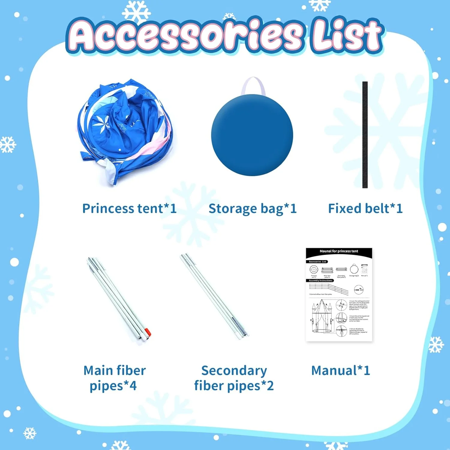 چادر بازی کودک Skirfy، چادر بازی بزرگ برای کودکان 3 سال به بالا، خانه بازی شاهزاده خانم سرپوشیده و روباز برای کودکان 3-5 4-6، هدیه کریسمس تولد شکرگزاری برای پسران دختران، آبی