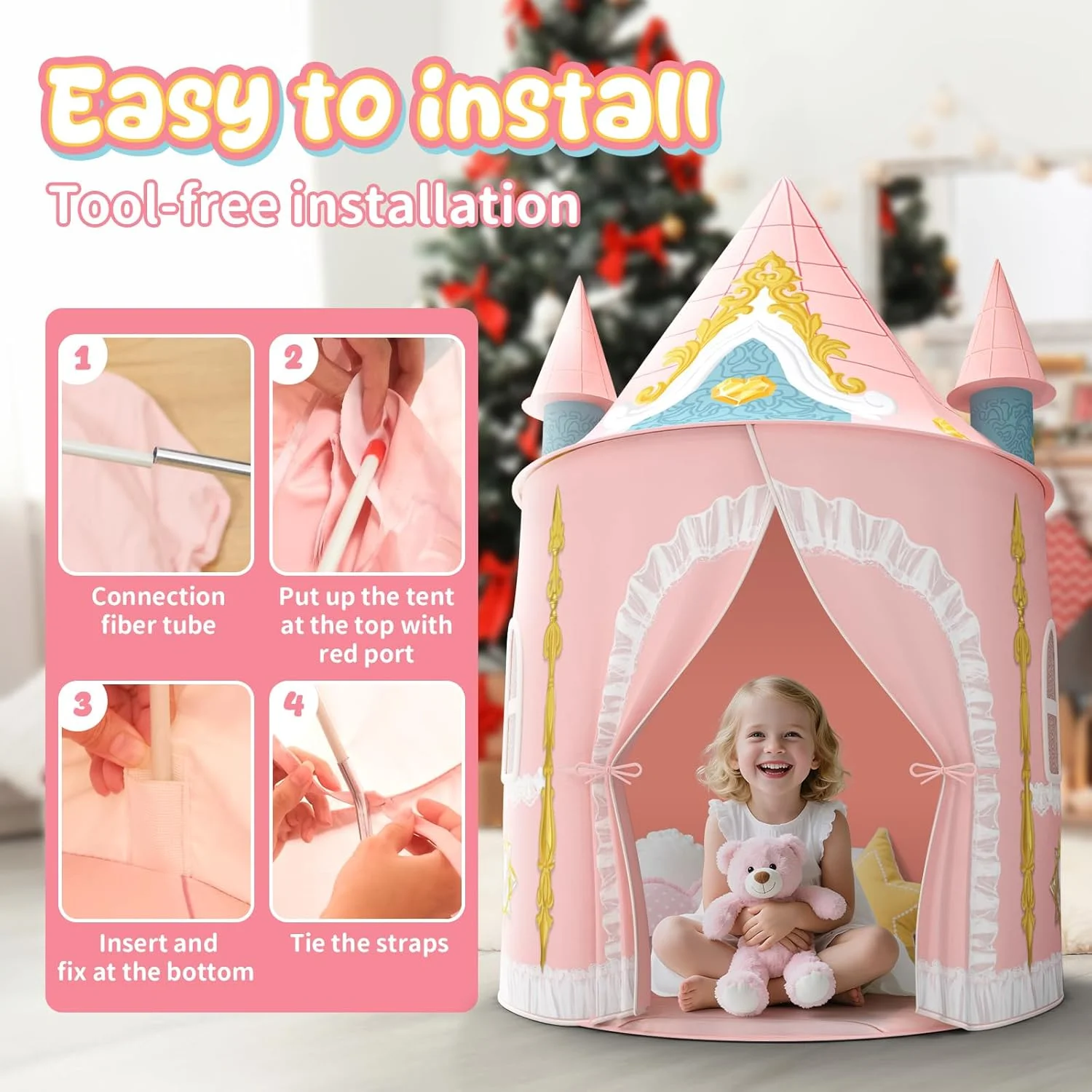 چادر بازی کودکان Skirfy برای دختران، چادرهای شاهزاده خانم سرپوشیده برای کودکان 4-8 ساله، قلعه بزرگ بازی در فضای باز برای دختران و پسران 3-5 4-6 ساله، مناسب برای تولد و روز شکرگزاری چادر بازی کودکان Skirfy برای دختران، چادرهای شاهزاده خانم سرپوشیده برای کودکان 4-8 ساله، قلعه بزرگ بازی در فضای باز برای دختران و پسران 3-5 4-6 ساله، مناسب برای تولد و روز شکرگزاری