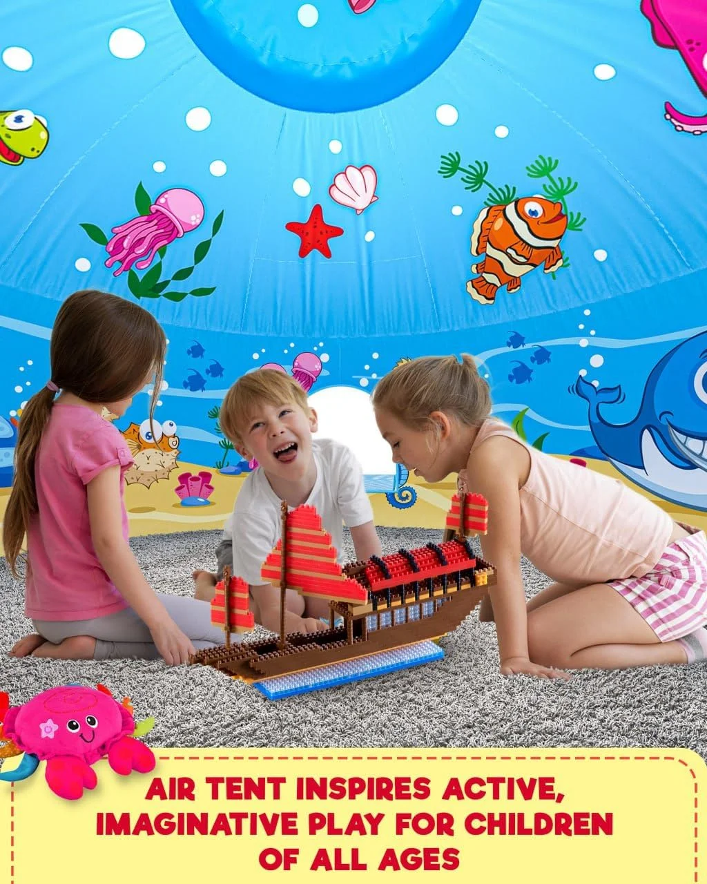 چادر بادی کودک Skywin، چادر بادی برای کودکان، خانه بازی با در - ابعاد 195x127 سانتی متر، در عرض چند ثانیه راه اندازی و جمع می شود (پنکه شامل نمی شود) (طرح فضایی با در) (آبی اقیانوسی) چادر بادی کودک Skywin، چادر بادی برای کودکان، خانه بازی با در - ابعاد 195x127 سانتی متر، در عرض چند ثانیه راه اندازی و جمع می شود (پنکه شامل نمی شود) (طرح فضایی با در) (آبی اقیانوسی)