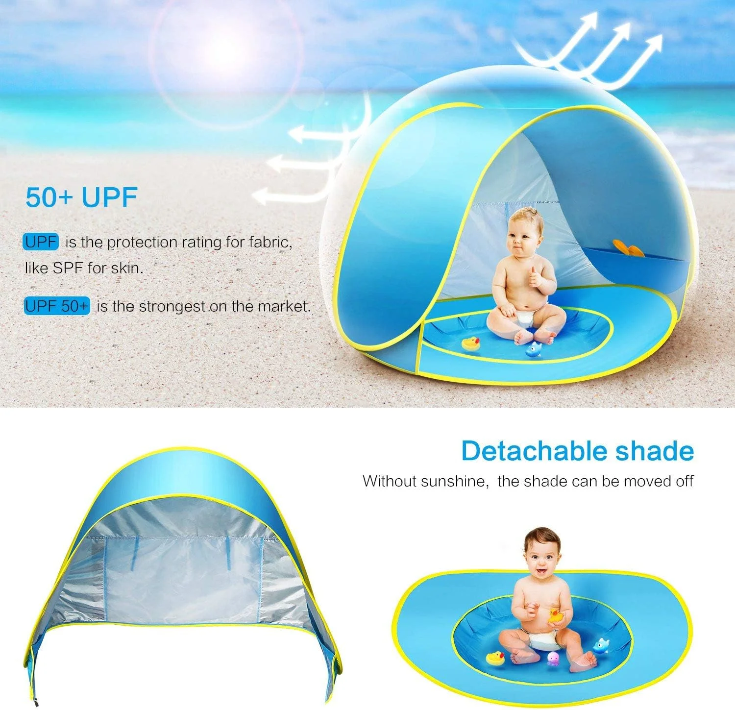 چادر بازی کودک SKEIDO، چادر ساحلی، چادر بازی کودکان، چادر پاپ آپ قابل حمل، سایه بان اتوماتیک UPF 50+، هدیه ای برای داخل و خارج از منزل برای کمپینگ/ساحل/مسافرت چادر بازی کودک SKEIDO، چادر ساحلی، چادر بازی کودکان، چادر پاپ آپ قابل حمل، سایه بان اتوماتیک UPF 50+، هدیه ای برای داخل و خارج از منزل برای کمپینگ/ساحل/مسافرت