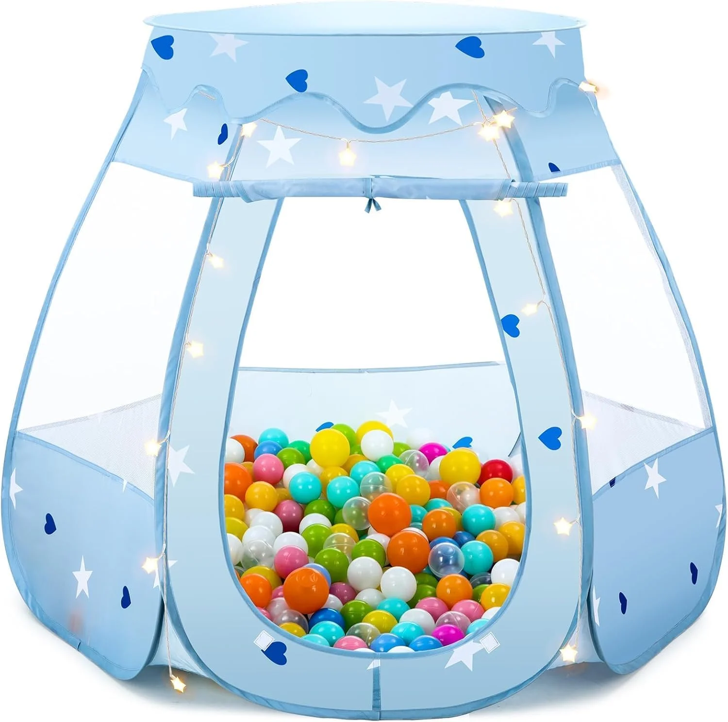 استخر توپ کودک اسکاد با چراغ های ستاره ای - چادر بازی پرنسس پاپ آپ برای کودکان - اسباب بازی های دخترانه سرپوشیده و فضای باز - بدون توپ (آبی) استخر توپ کودک اسکاد با چراغ های ستاره ای - چادر بازی پرنسس پاپ آپ برای کودکان - اسباب بازی های دخترانه سرپوشیده و فضای باز - بدون توپ (آبی)