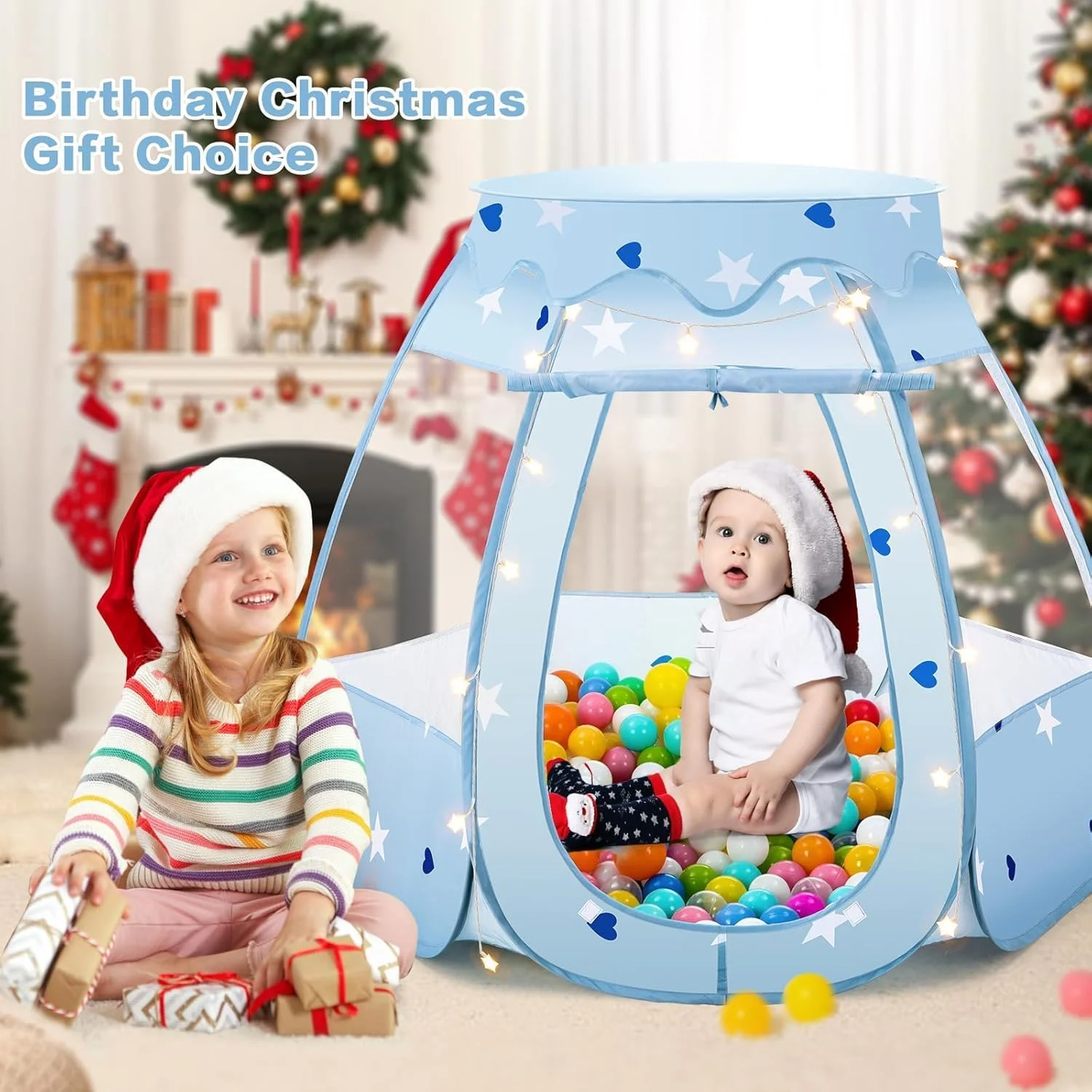 استخر توپ کودک اسکاد با چراغ های ستاره ای - چادر بازی پرنسس پاپ آپ برای کودکان - اسباب بازی های دخترانه سرپوشیده و فضای باز - بدون توپ (آبی) استخر توپ کودک اسکاد با چراغ های ستاره ای - چادر بازی پرنسس پاپ آپ برای کودکان - اسباب بازی های دخترانه سرپوشیده و فضای باز - بدون توپ (آبی)