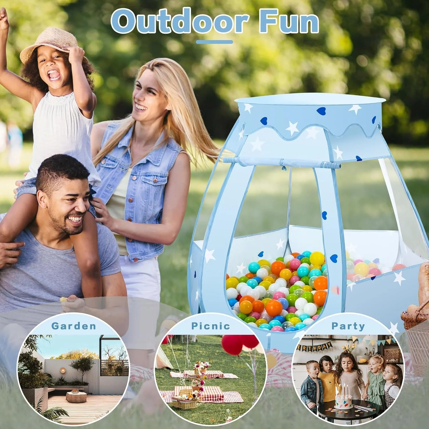 استخر توپ کودک اسکاد با چراغ های ستاره ای - چادر بازی پرنسس پاپ آپ برای کودکان - اسباب بازی های دخترانه سرپوشیده و فضای باز - بدون توپ (آبی) استخر توپ کودک اسکاد با چراغ های ستاره ای - چادر بازی پرنسس پاپ آپ برای کودکان - اسباب بازی های دخترانه سرپوشیده و فضای باز - بدون توپ (آبی)