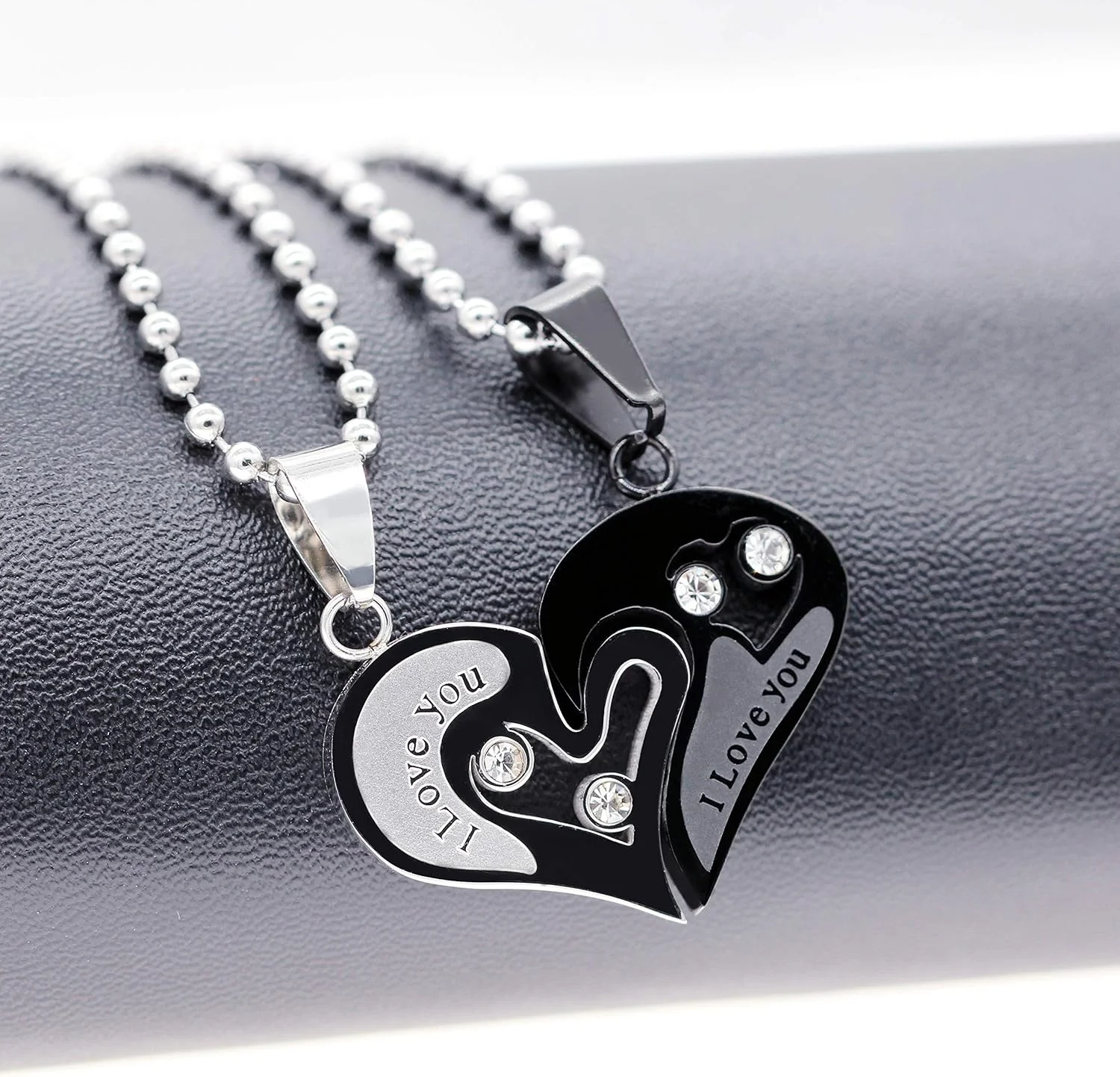 گردنبند آویز نیم قلب استیل ضد زنگ برای زوج ها، گردنبند پازلی قلب ست برای زن و مرد، ست گردنبند پازلی دوستت دارم برای مردان و زنان گردنبند آویز نیم قلب استیل ضد زنگ برای زوج ها، گردنبند پازلی قلب ست برای زن و مرد، ست گردنبند پازلی دوستت دارم برای مردان و زنان