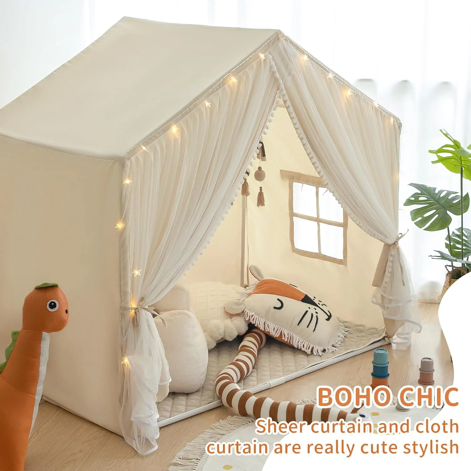 چادر بازی بزرگ قلعه پرنسس شریلین برای دختران، با چراغ های ستاره ای - هدیه خانه بازی سرپوشیده، خنثی چادر بازی بزرگ قلعه پرنسس شریلین برای دختران، با چراغ های ستاره ای - هدیه خانه بازی سرپوشیده، خنثی