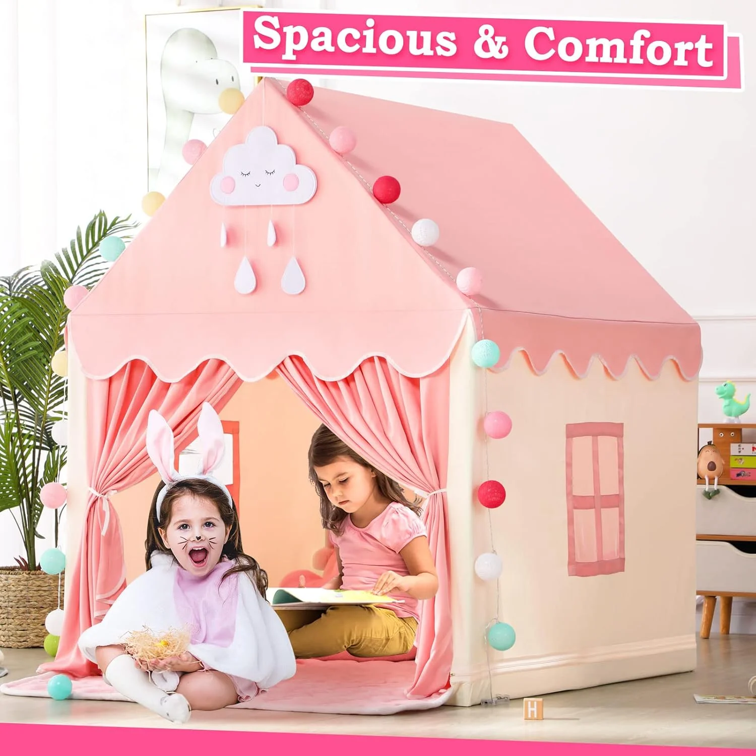 چادر بازی کودکانه SISTICKER به همراه زیرانداز، خانه بازی بزرگ پریان مناسب دختران، اسباب بازی هدیه چادر قلعه پرنسس برای دختران نوپا و کودکان (چادر به همراه زیرانداز) چادر بازی کودکانه SISTICKER به همراه زیرانداز، خانه بازی بزرگ پریان مناسب دختران، اسباب بازی هدیه چادر قلعه پرنسس برای دختران نوپا و کودکان (چادر به همراه زیرانداز)