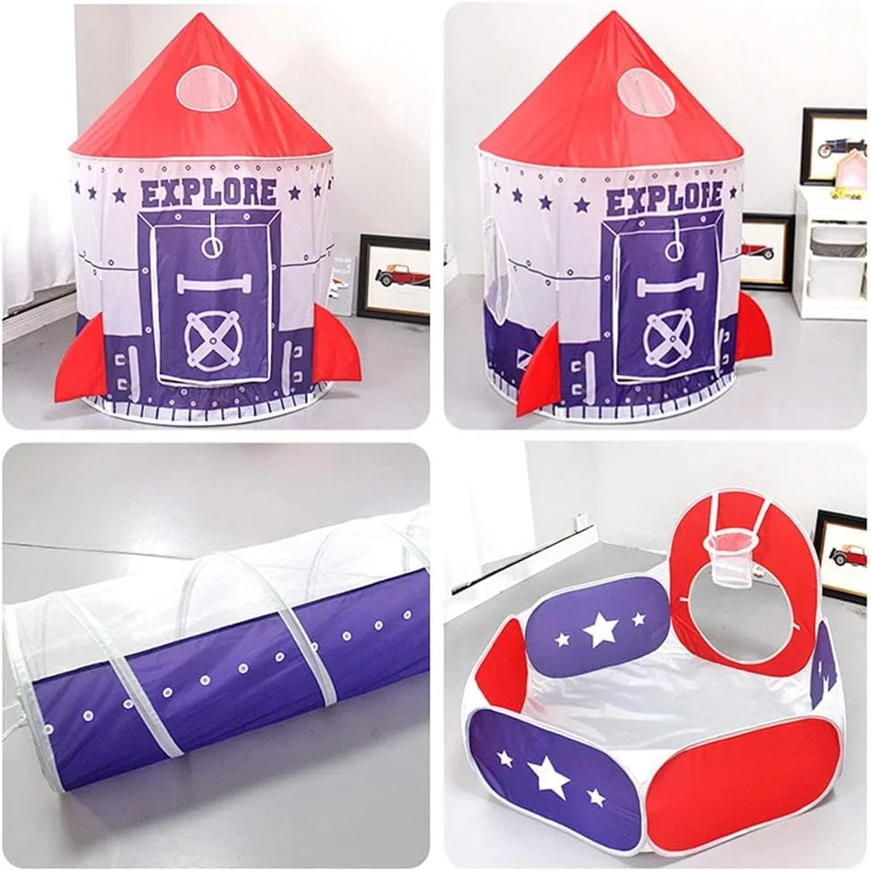 چادر بازی کودک تونل خزیدن استخر توپ حلقه بسکتبال طرح موشک فضایی مناسب فضای داخلی و خارجی اتاق بازی کودکان خانه بازی قلعه چادر بازی کودک تونل خزیدن استخر توپ حلقه بسکتبال طرح موشک فضایی مناسب فضای داخلی و خارجی اتاق بازی کودکان خانه بازی قلعه