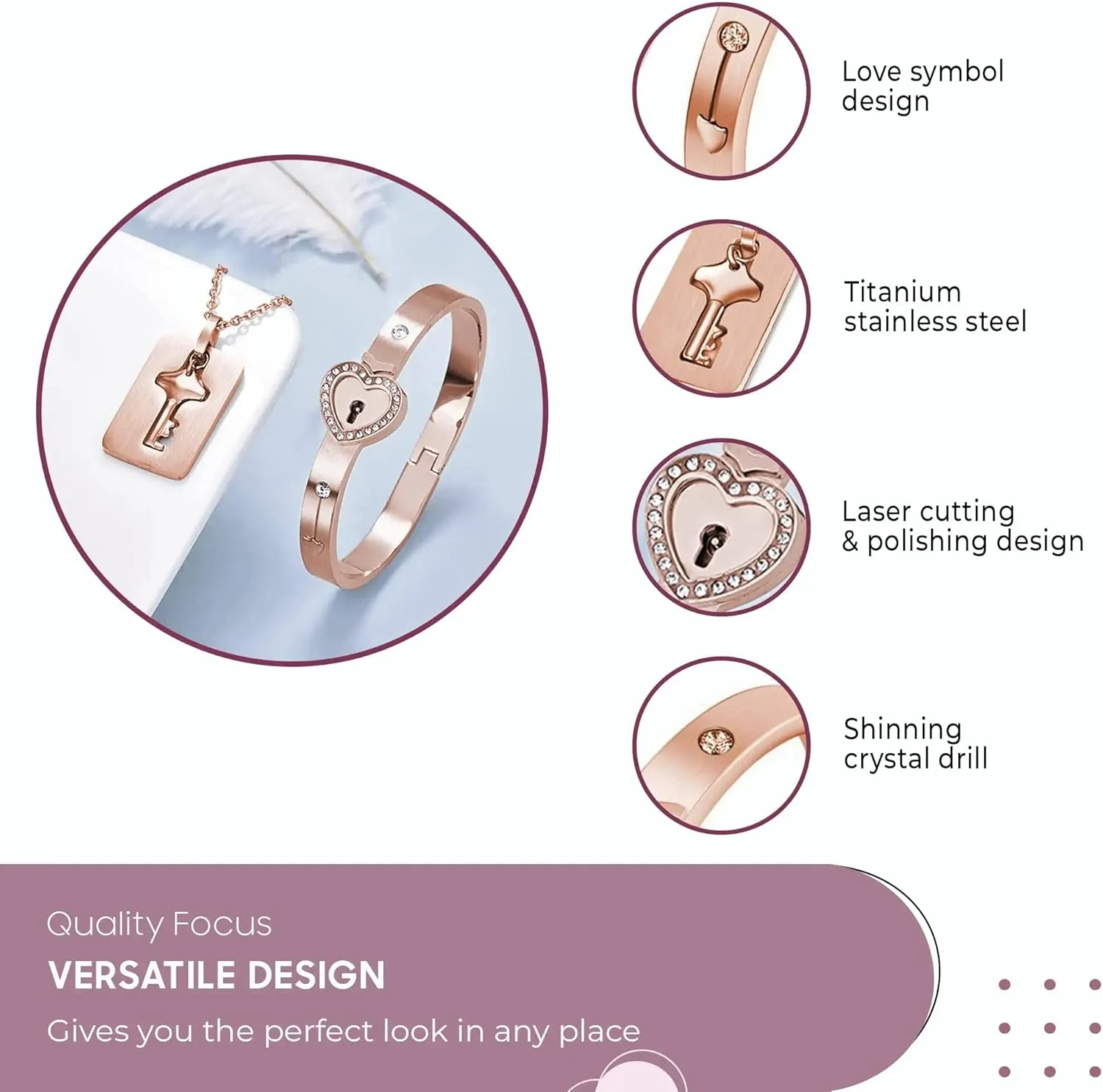 دستبند قفل قلب اکسفور و گردنبند آویز کلید، جعبه هدیه روز ولنتاین، کریسمس، تولد برای مردان و زنان دستبند قفل قلب اکسفور و گردنبند آویز کلید، جعبه هدیه روز ولنتاین، کریسمس، تولد برای مردان و زنان