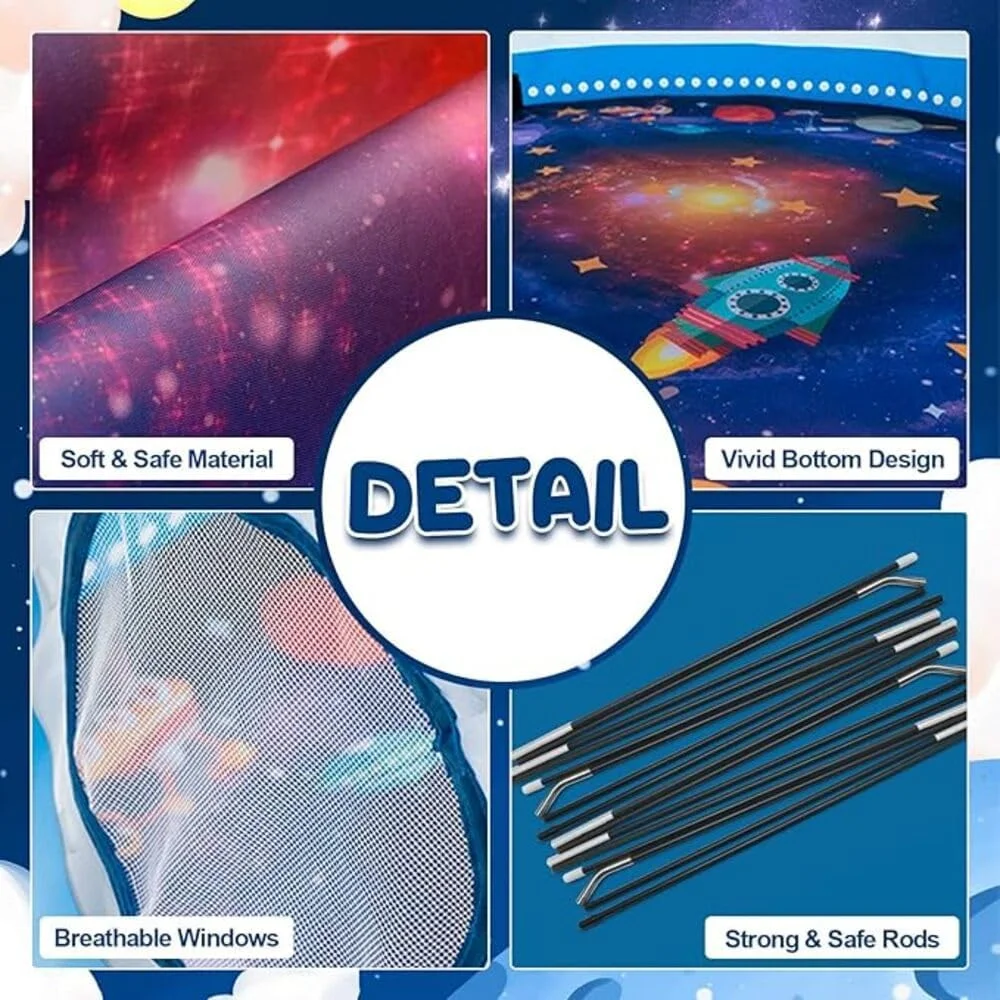 چادر بازی کودکانه طرح موشک | مناسب برای 36 ماه تا 8 سال | آبی و چند رنگ | پلی استر و فایبرگلاس | طرح موشک و سیاره | باز شدن سریع و بدون نیاز به ابزار | نصب و جمع آوری آسان چادر بازی کودکانه طرح موشک | مناسب برای 36 ماه تا 8 سال | آبی و چند رنگ | پلی استر و فایبرگلاس | طرح موشک و سیاره | باز شدن سریع و بدون نیاز به ابزار | نصب و جمع آوری آسان