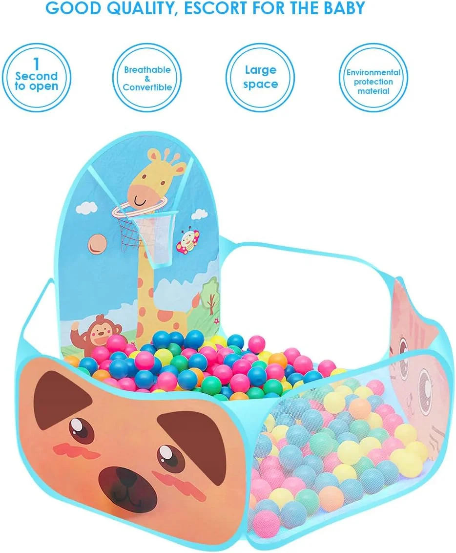 چادر بازی کودکانه راسپلا، چادر بازی کارتونی تاشو و خودایستا با استخر توپ و حلقه بسکتبال برای استفاده در فضای داخلی و خارجی، خانه بازی کودکان چادر بازی کودکانه راسپلا، چادر بازی کارتونی تاشو و خودایستا با استخر توپ و حلقه بسکتبال برای استفاده در فضای داخلی و خارجی، خانه بازی کودکان