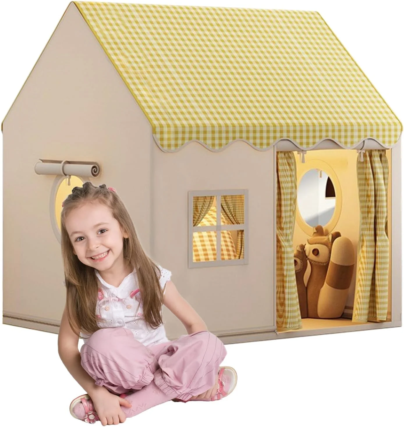 چادر بازی کودکانه زرد ROCKCAMEL، چادر بازی سرپوشیده، چادر بازی کودک نوپا، خانه بازی در فضای باز برای قلعه شاهزاده خانم کودک برای پسران دختران 3-10 ساله، هدیه تعطیلات تولد، 120 * 100 * 130 سانتی متر چادر بازی کودکانه زرد ROCKCAMEL، چادر بازی سرپوشیده، چادر بازی کودک نوپا، خانه بازی در فضای باز برای قلعه شاهزاده خانم کودک برای پسران دختران 3-10 ساله، هدیه تعطیلات تولد، 120 * 100 * 130 سانتی متر