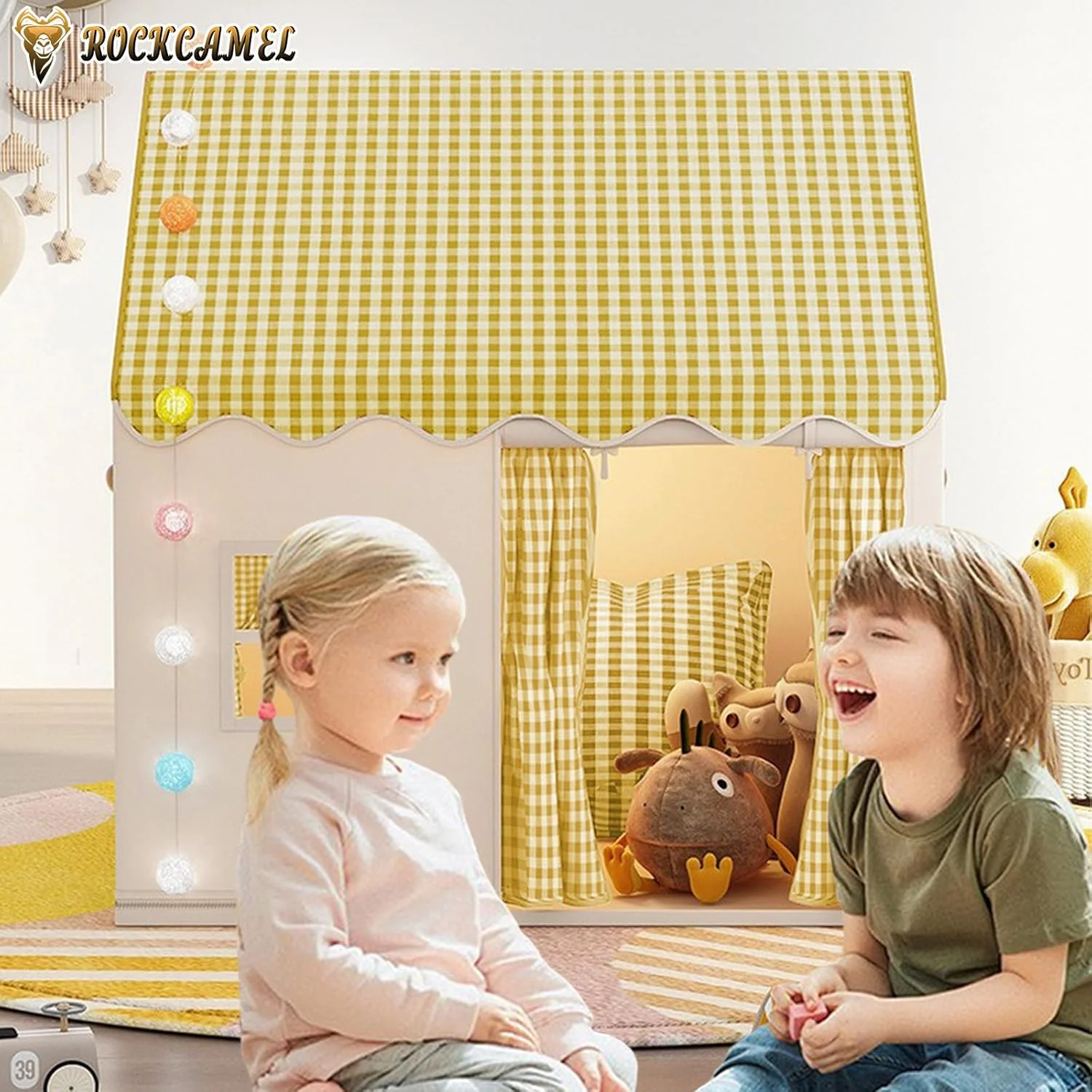 چادر بازی کودکانه زرد ROCKCAMEL، چادر بازی سرپوشیده، چادر بازی کودک نوپا، خانه بازی در فضای باز برای قلعه شاهزاده خانم کودک برای پسران دختران 3-10 ساله، هدیه تعطیلات تولد، 120 * 100 * 130 سانتی متر چادر بازی کودکانه زرد ROCKCAMEL، چادر بازی سرپوشیده، چادر بازی کودک نوپا، خانه بازی در فضای باز برای قلعه شاهزاده خانم کودک برای پسران دختران 3-10 ساله، هدیه تعطیلات تولد، 120 * 100 * 130 سانتی متر
