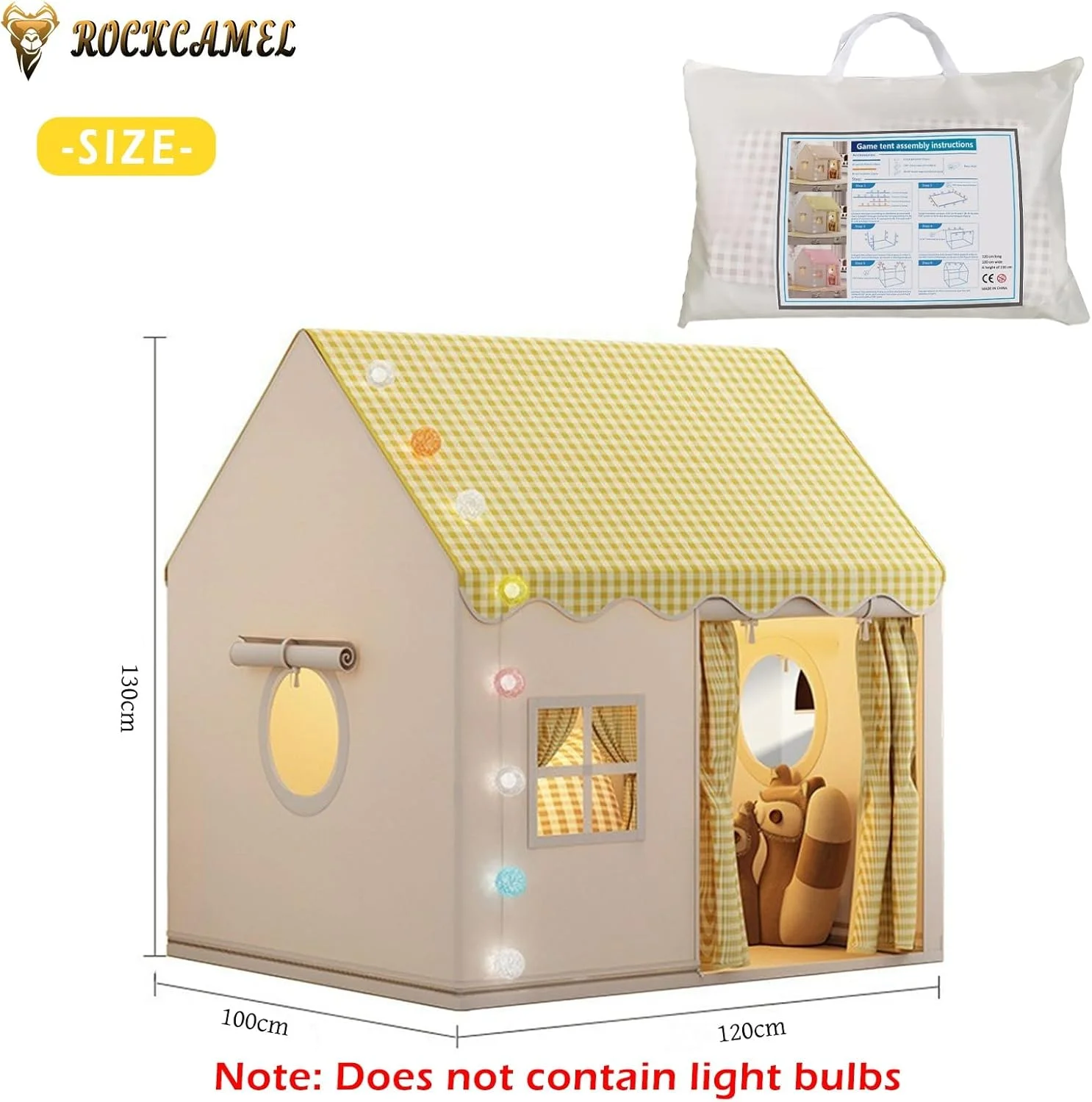 چادر بازی کودکانه زرد ROCKCAMEL، چادر بازی سرپوشیده، چادر بازی کودک نوپا، خانه بازی در فضای باز برای قلعه شاهزاده خانم کودک برای پسران دختران 3-10 ساله، هدیه تعطیلات تولد، 120 * 100 * 130 سانتی متر چادر بازی کودکانه زرد ROCKCAMEL، چادر بازی سرپوشیده، چادر بازی کودک نوپا، خانه بازی در فضای باز برای قلعه شاهزاده خانم کودک برای پسران دختران 3-10 ساله، هدیه تعطیلات تولد، 120 * 100 * 130 سانتی متر