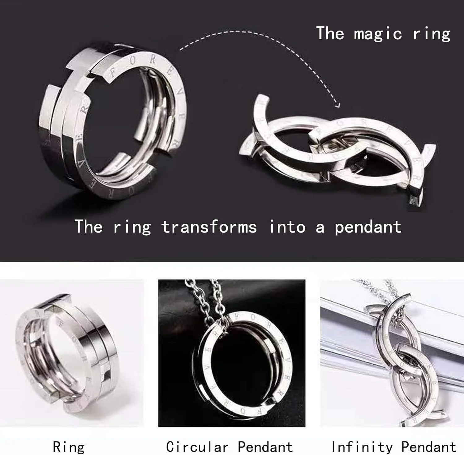 گردنبند حلقه ای تغییر شکل پذیر Excefore، گردنبند آویز دست ساز وینتیج، گردنبند های مد روز ضد اضطراب، گردنبند قابل تنظیم زوجین برای مردان گردنبند حلقه ای تغییر شکل پذیر Excefore، گردنبند آویز دست ساز وینتیج، گردنبند های مد روز ضد اضطراب، گردنبند قابل تنظیم زوجین برای مردان