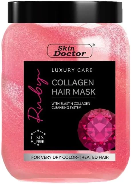 ماسک مو کلاژن مراقبت لوکس دکتر پوست مناسب موهای رنگ شده بسیار خشک، 1000 میلی لیتر