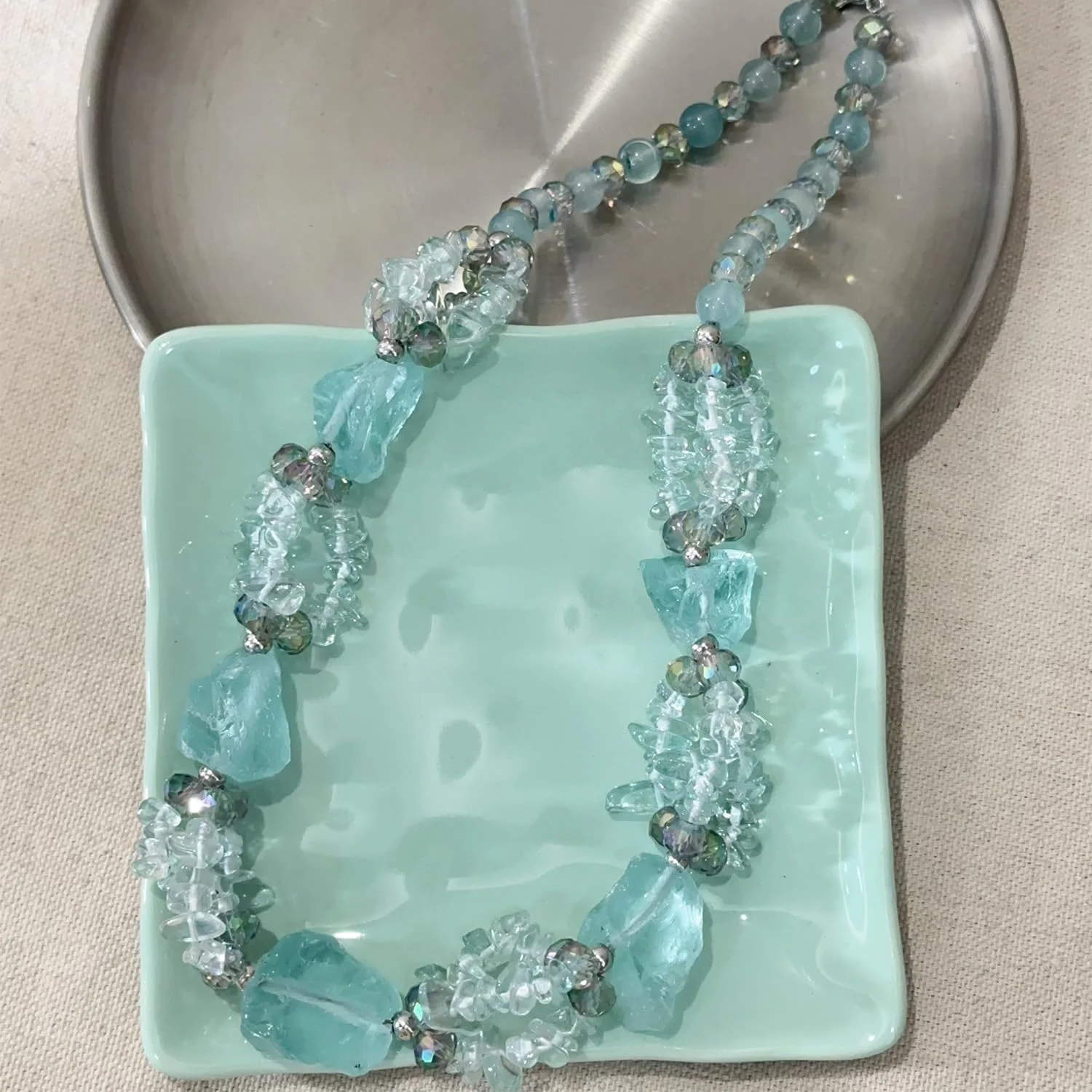 ست گردنبند مهره ای درشت بوهو [جواهرات سنگ طبیعی] - اکسسوری شیک و بادوام برای زنان