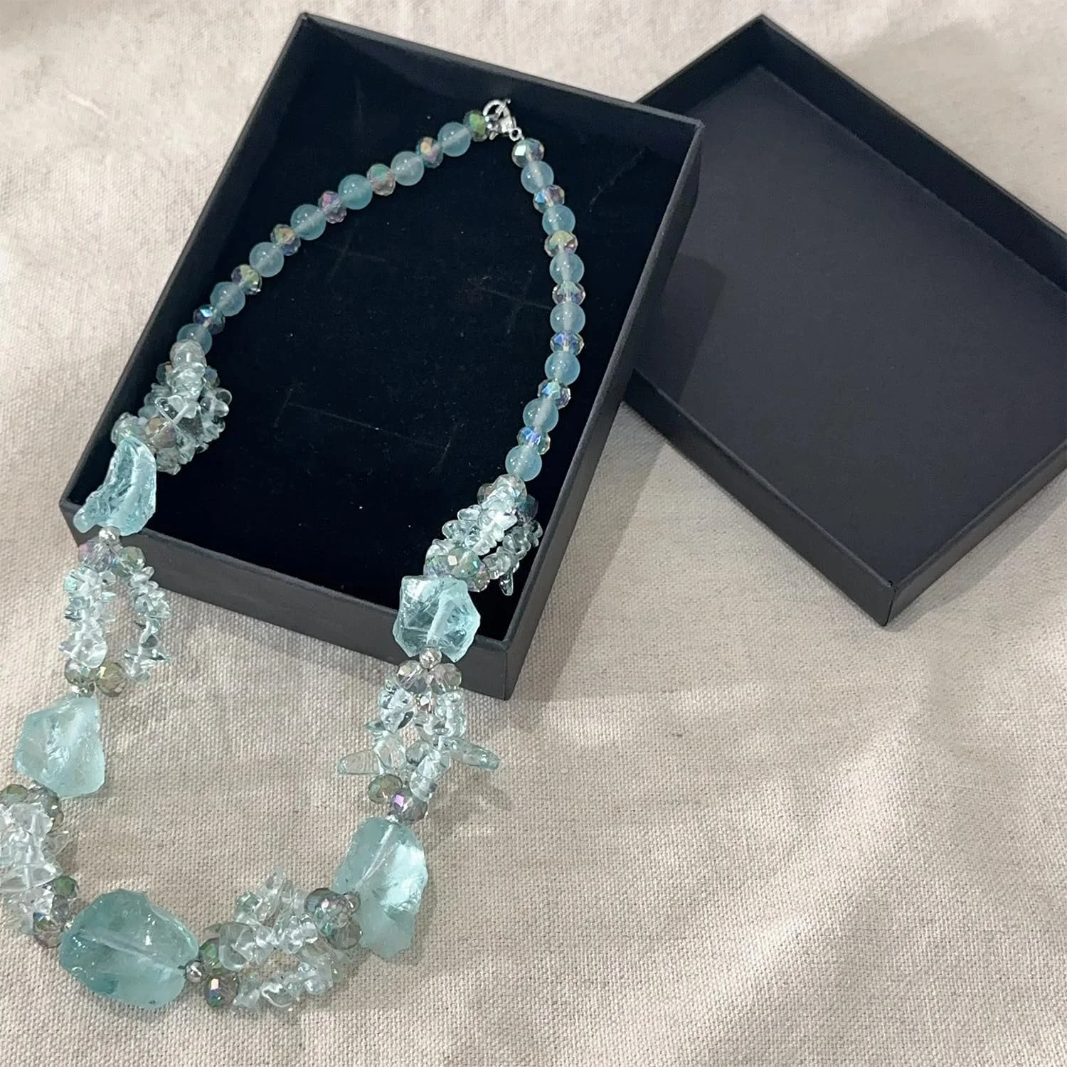 ست گردنبند مهره ای درشت بوهو [جواهرات سنگ طبیعی] - اکسسوری شیک و بادوام برای زنان