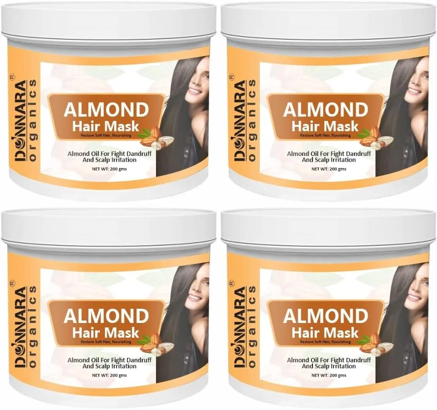 ماسک مو پروتئین بادام ارگانیک Donnara | ترمیم موهای آسیب دیده و زبر | احیای نرمی و درخشش طبیعی بسته 4 عددی 200 گرمی (800 گرم)