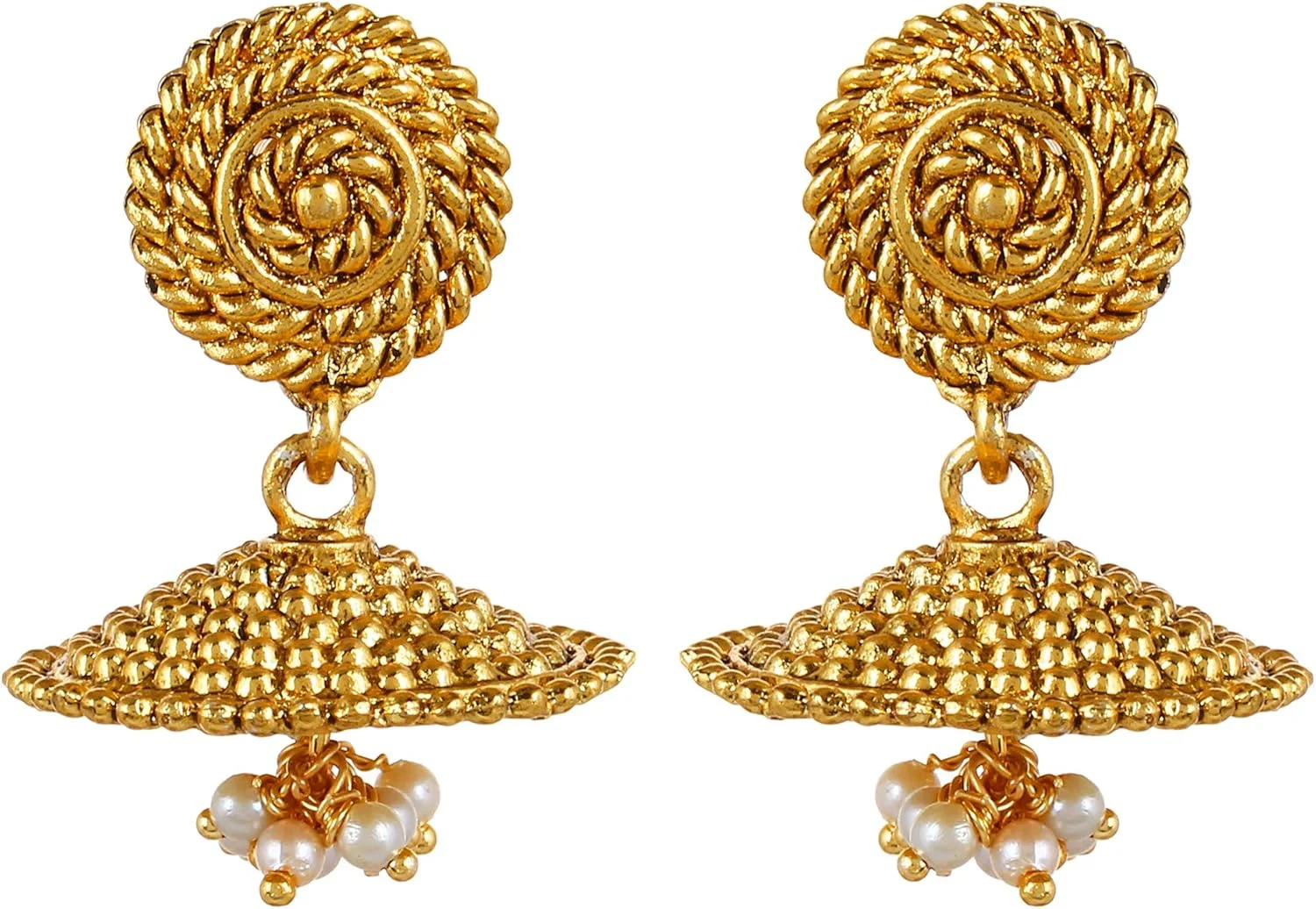 ست جواهرات زنانه YouBella، ست گردنبند طلاکاری شده با گوشواره، مناسب دختران/زنان، طلاکاری شده، مروارید ست جواهرات زنانه YouBella، ست گردنبند طلاکاری شده با گوشواره، مناسب دختران/زنان، طلاکاری شده، مروارید