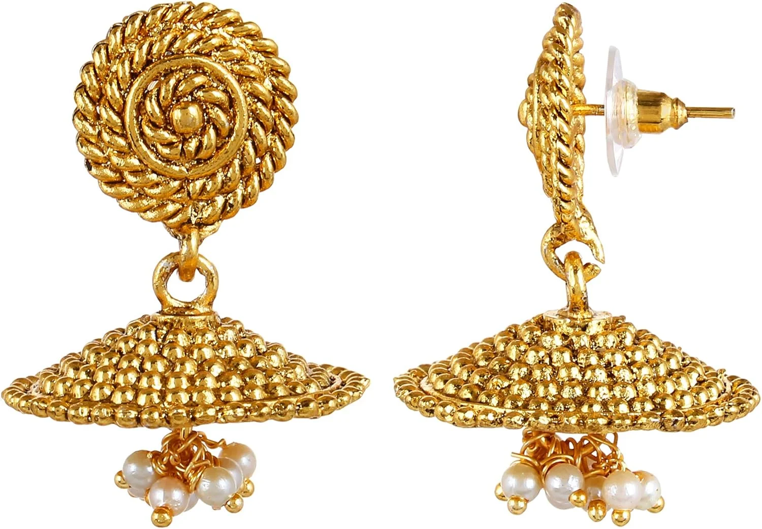 ست جواهرات زنانه YouBella، ست گردنبند طلاکاری شده با گوشواره، مناسب دختران/زنان، طلاکاری شده، مروارید ست جواهرات زنانه YouBella، ست گردنبند طلاکاری شده با گوشواره، مناسب دختران/زنان، طلاکاری شده، مروارید