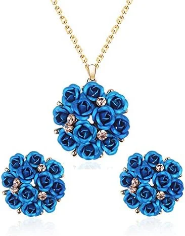 ست جواهرات YouBella، گردنبند گلدار با روکش طلایی شیک به همراه گوشواره و انگشتر برای زنان و دختران، سایز آزاد، روکش طلایی، بدون سنگ قیمتی ست جواهرات YouBella، گردنبند گلدار با روکش طلایی شیک به همراه گوشواره و انگشتر برای زنان و دختران، سایز آزاد، روکش طلایی، بدون سنگ قیمتی