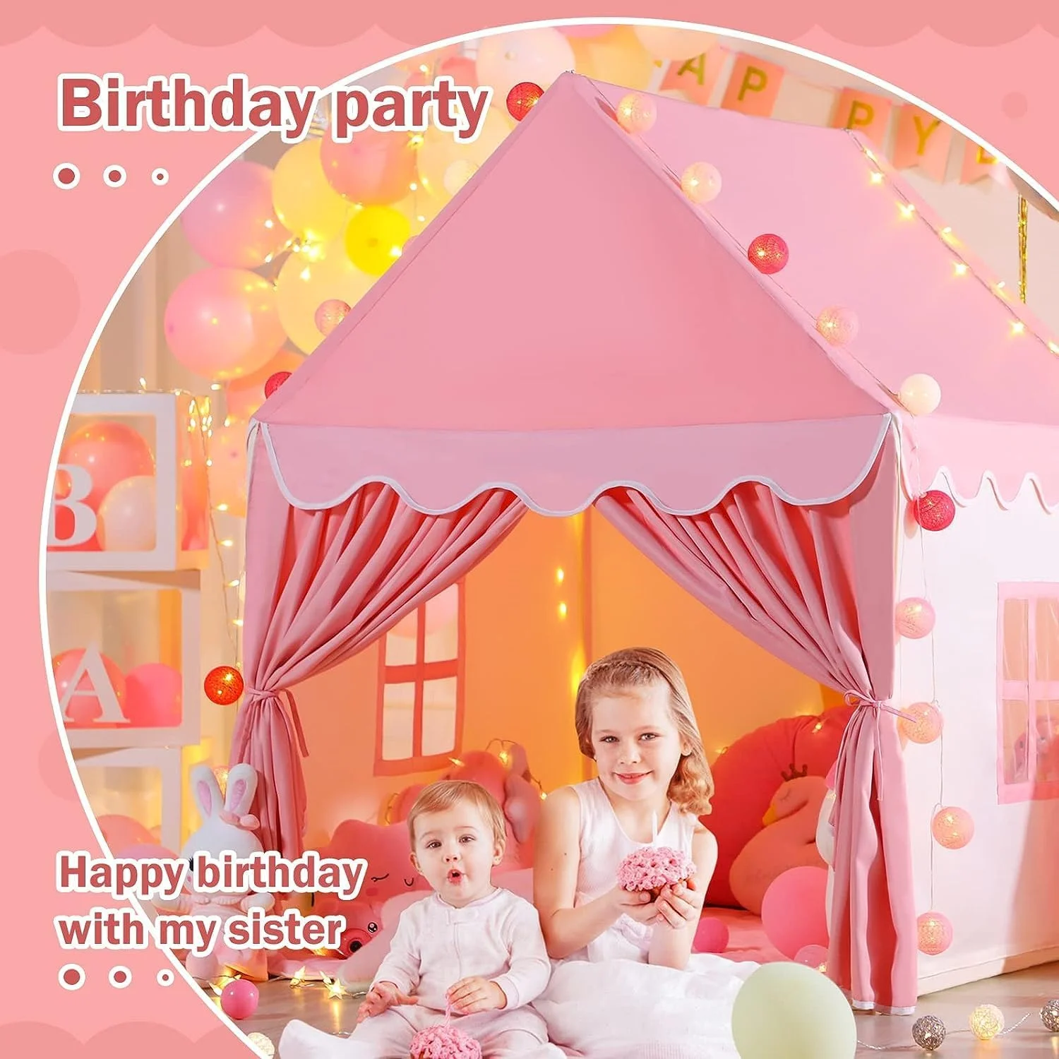 چادر بازی کودک توی بای، چادر بزرگ دخترانه با چراغ، چادر بازی کودک، قلعه شاهزاده خانم سرپوشیده، اسباب بازی هدیه برای دختران نوپا، خانه بازی کودکان چادر بازی کودک توی بای، چادر بزرگ دخترانه با چراغ، چادر بازی کودک، قلعه شاهزاده خانم سرپوشیده، اسباب بازی هدیه برای دختران نوپا، خانه بازی کودکان