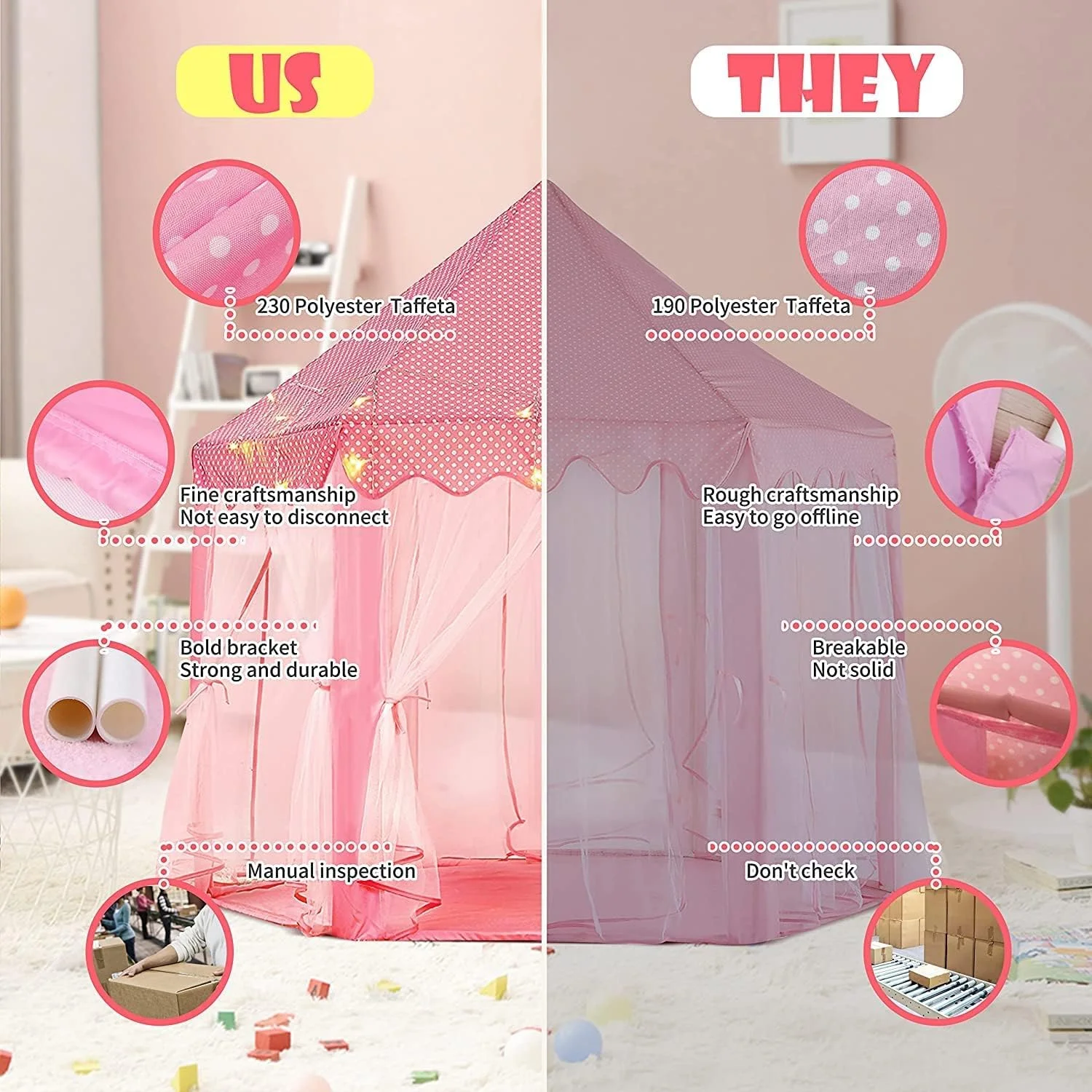 چادر بازی قلعه پرنسس زیبا TMOHRA برای دختران - شامل چراغ های LED و استیکر پروانه سه بعدی، (140x134 سانتی متر) خانه بازی بزرگ برای اسباب بازی کودکان در فضای داخلی و خارجی، هدیه برای دختران 2 3 4 5 6 7 ساله چادر بازی قلعه پرنسس زیبا TMOHRA برای دختران - شامل چراغ های LED و استیکر پروانه سه بعدی، (140x134 سانتی متر) خانه بازی بزرگ برای اسباب بازی کودکان در فضای داخلی و خارجی، هدیه برای دختران 2 3 4 5 6 7 ساله