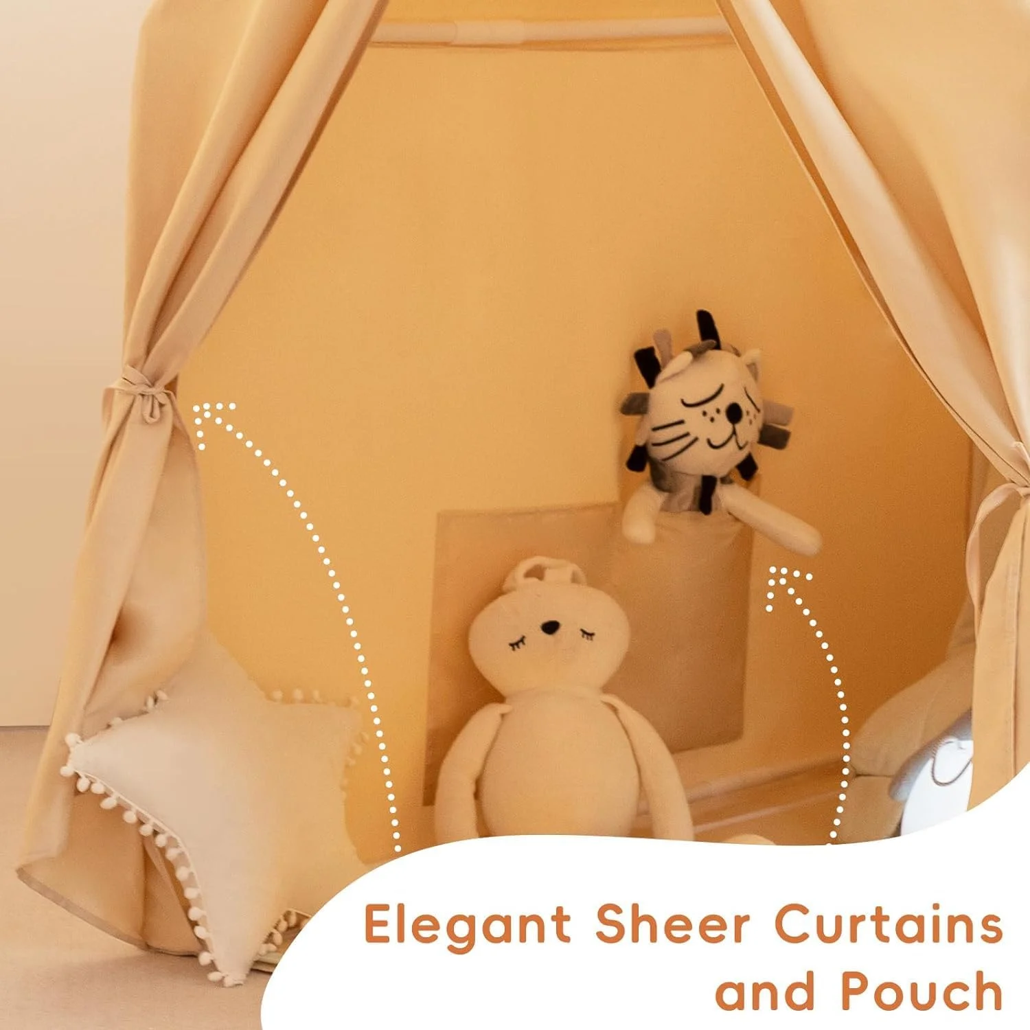 چادر بازی کودکانه Wirhao - چادر بازی بزرگ سرپوشیده با چراغ های ستاره ای به همراه پرچم و کیف حمل، 132cm x 119cm چادر بازی برای دختران و پسران، مناسب برای گوشه مطالعه، اتاق بازی، چادر مهمانی شبانه (2 درب) چادر بازی کودکانه Wirhao - چادر بازی بزرگ سرپوشیده با چراغ های ستاره ای به همراه پرچم و کیف حمل، 132cm x 119cm چادر بازی برای دختران و پسران، مناسب برای گوشه مطالعه، اتاق بازی، چادر مهمانی شبانه (2 درب)