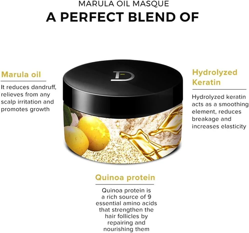 ماسک ترمیم کننده معجزه آسای روغن مارولا دی فابولوس با کینوا - 250 میلی لیتر | درمان عمیق مو | روغن مارولا و پروتئین کینوا برای موهای خشک، وز و آسیب دیده | ترمیم کننده استحکام، درخشندگی و آبرسانی