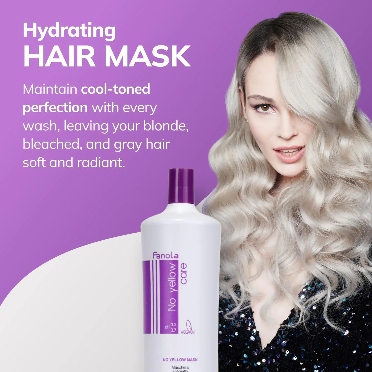 ماسک مو ضد زردی فانولا مدل NO YELLOW حجم 1000 میلی لیتر