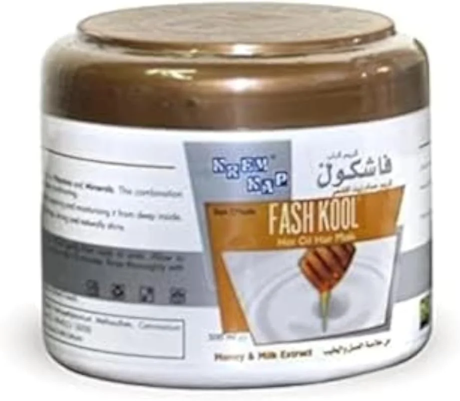 ماسک مو روغن داغ فشکول با عصاره بامبوسا، غنی از ویتامین ها و مواد معدنی، ایده آل برای تقویت و حالت دهی مو، 500 میلی لیتر (عسل و شیر)