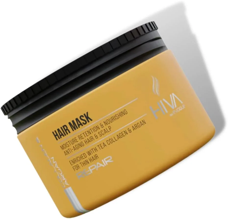 ماسک مو ایووک هیوا 250 میلی لیتر غنی شده با روغن آرگان، کراتین و بیوتین، ترمیم کننده مو برای موهای درخشان و سالم، مرطوب کننده و دارای اثر ضد وز (ماسک کلاژن آرگان)