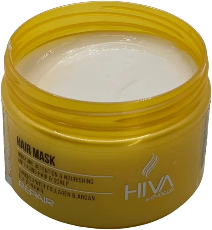 ماسک مو ایووک هیوا 250 میلی لیتر غنی شده با روغن آرگان، کراتین و بیوتین، ترمیم کننده مو برای موهای درخشان و سالم، مرطوب کننده و دارای اثر ضد وز (ماسک کلاژن آرگان)