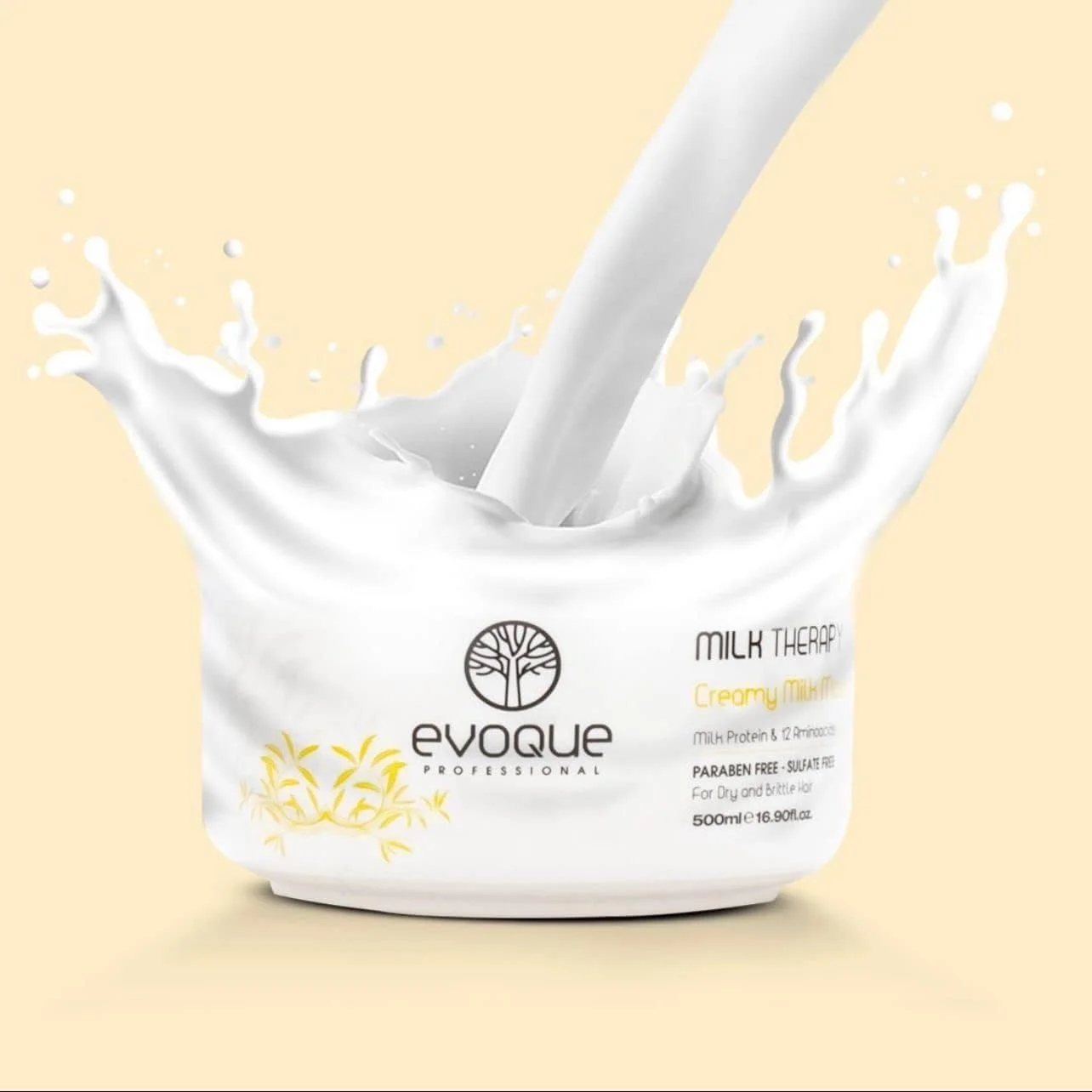 ماسک مو شیر تراپی حرفه ای Evoque حجم 500 میلی لیتر، درمان عمیق و موثر مو با ماسک شیر حاوی 12 آمینو اسید ضروری ماسک مو شیر تراپی حرفه ای Evoque حجم 500 میلی لیتر، درمان عمیق و موثر مو با ماسک شیر حاوی 12 آمینو اسید ضروری