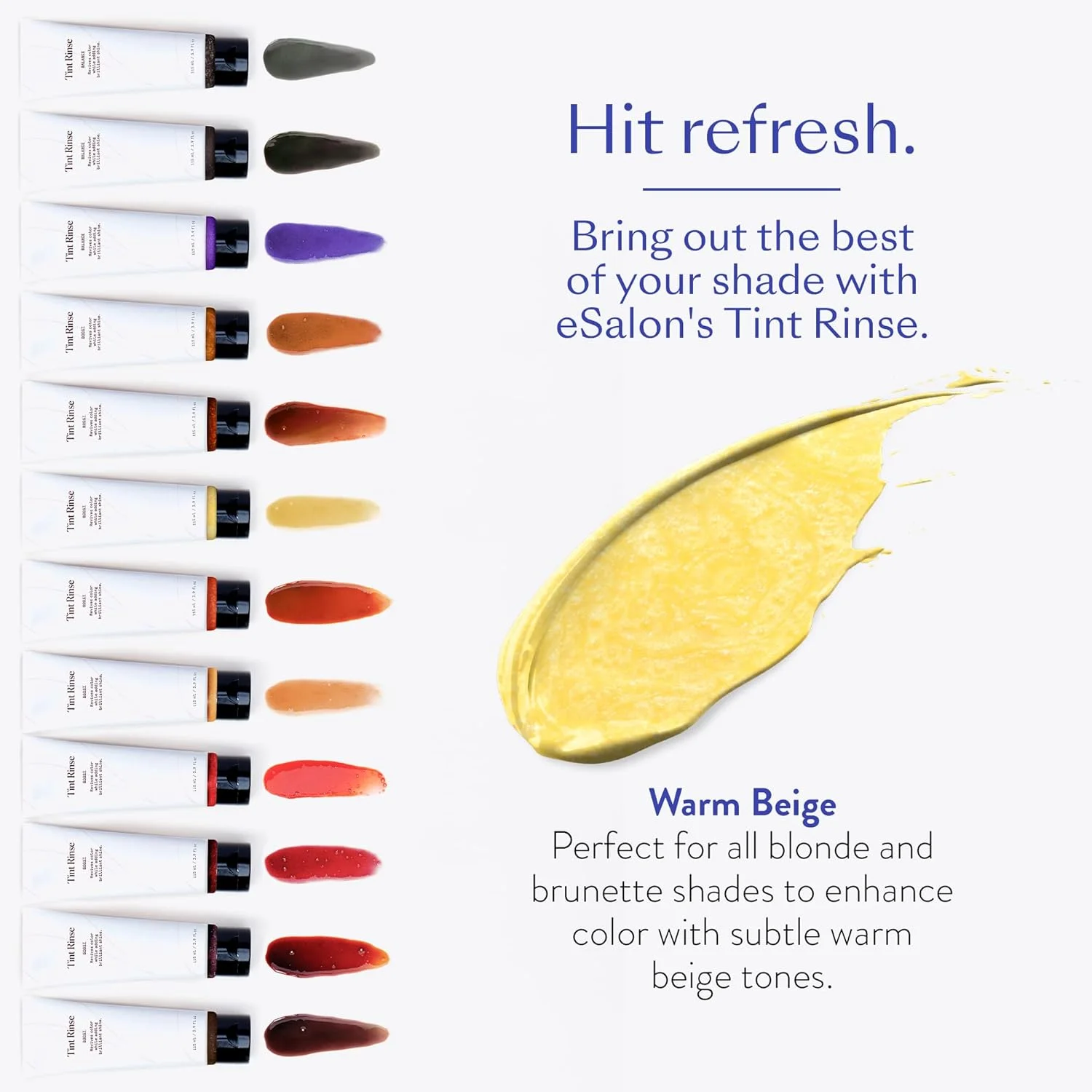 تقویت کننده رنگ مو eSalon - تونر و تقویت کننده مو - ماسک حرفه ای - قابل استفاده با شامپو و نرم کننده (بژ گرم)