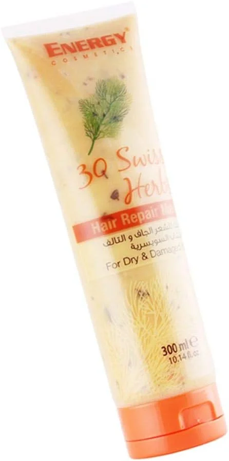 ماسک ترمیم کننده مو Energy Cosmetics با 30 گیاه دارویی برای موهای خشک و آسیب دیده، با خواص مرطوب کنندگی و احیا کننده | 300 میلی لیتر