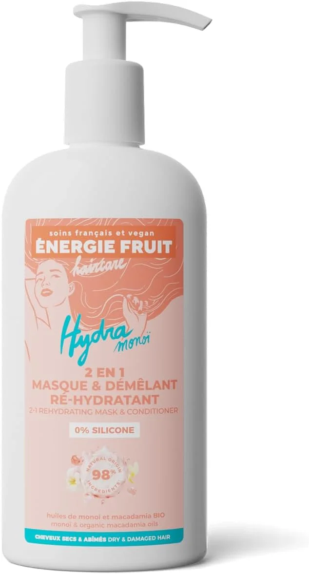 ماسک مو و نرم کننده مو بعد از شامپو ENERGIE FRUIT | روغن منوی و ماکادامیا ارگانیک | مناسب موهای خشک و آسیب دیده | وگان | 300 میلی لیتر