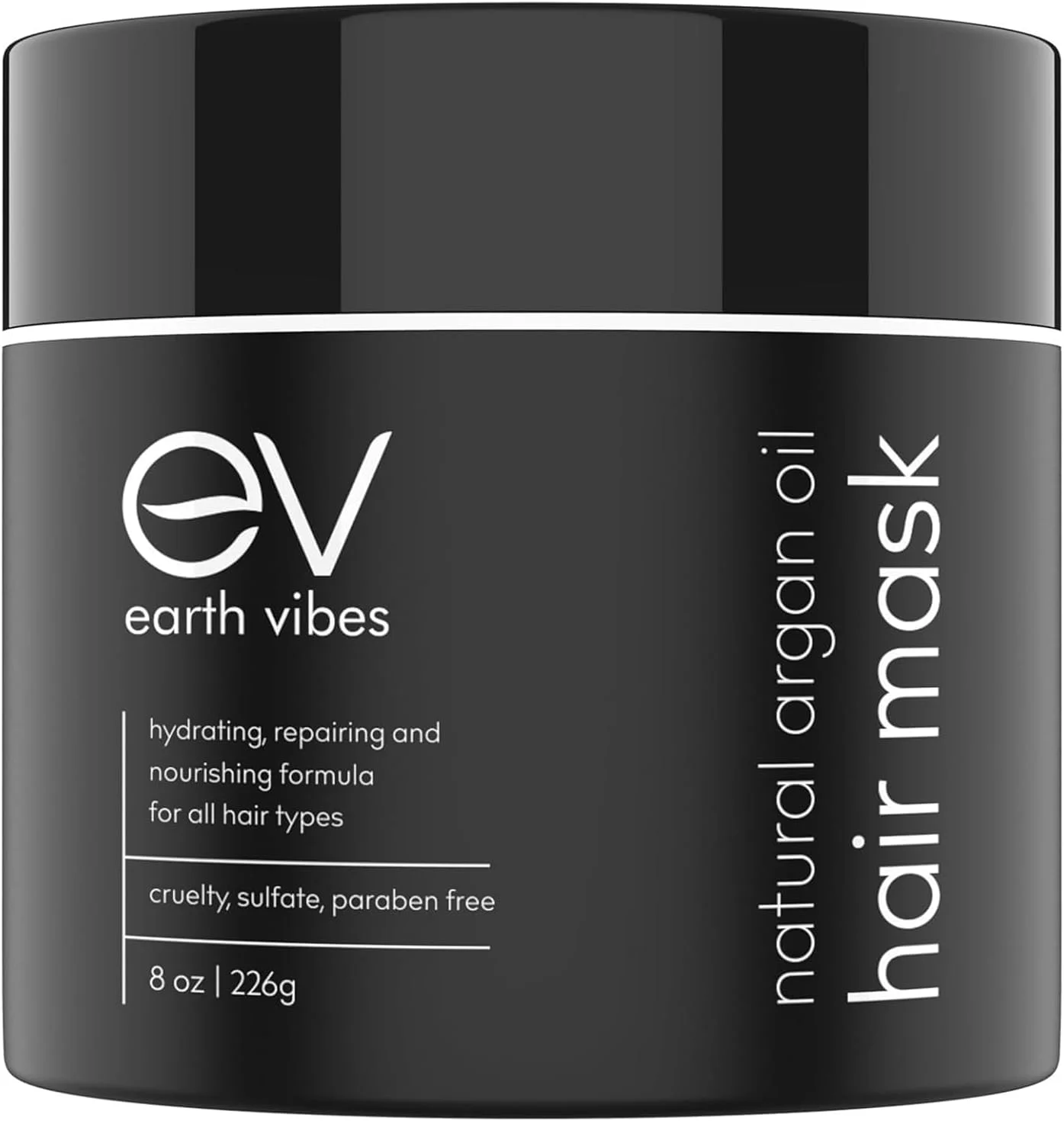 ماسک مو روغن آرگان آبرسان Earth Vibes - نرم کننده و مرطوب کننده عمیق - درمان ترمیم مو برای موهای خشک و آسیب دیده - بدون سولفات - روغن جوجوبا ارگانیک، روغن نارگیل - (226 گرم)