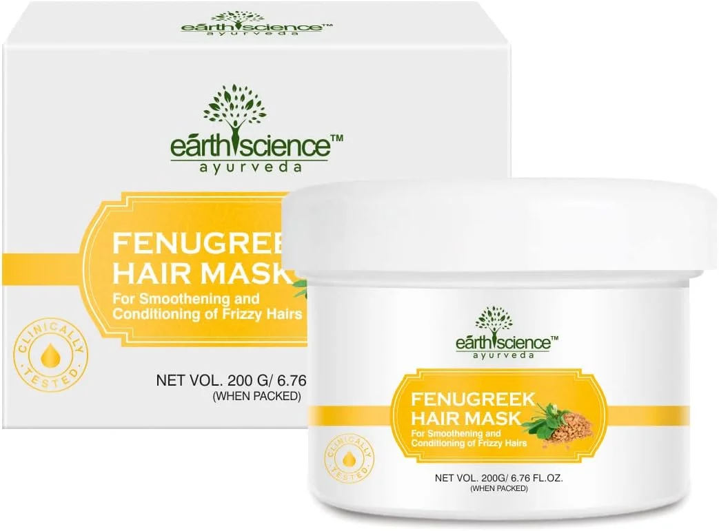 ماسک مو شنبلیله Earth Science Ayurveda، ضد وز و تقویت کننده مو برای آقایان و بانوان - بسته 1 عددی