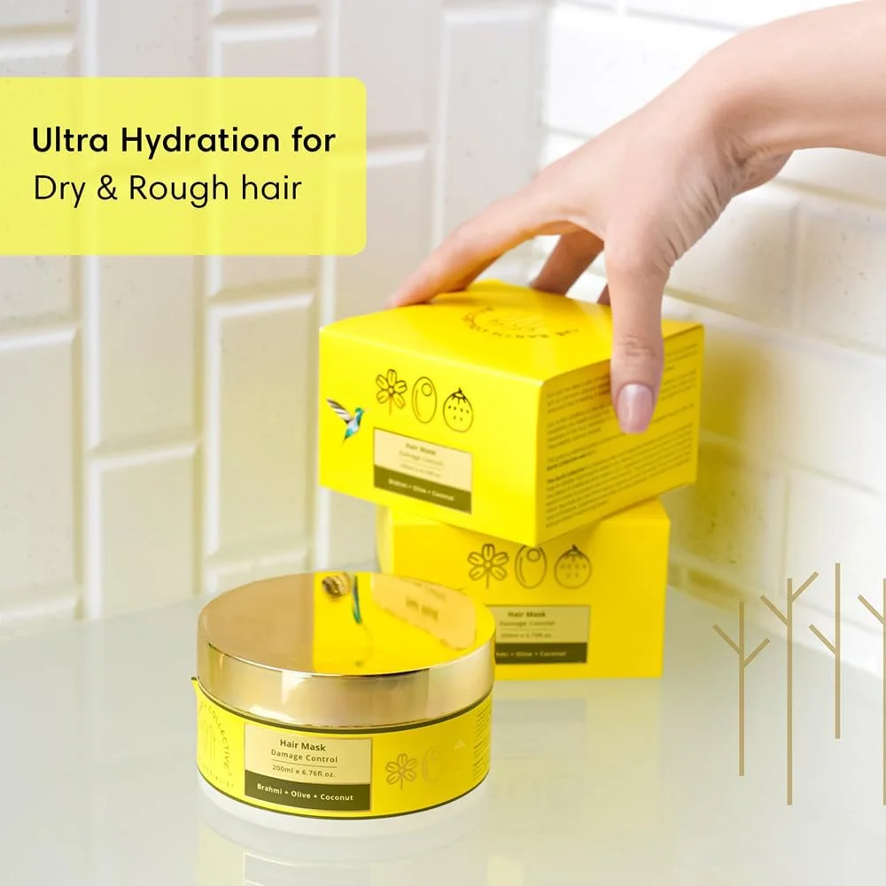 ماسک مو ترمیم کننده مو دِ ارث کالکتیو | حاوی برهمی، زیتون و نارگیل، تغذیه کننده موهای آسیب دیده، احیا کننده، کنترل آسیب | بسته 200 میلی لیتری