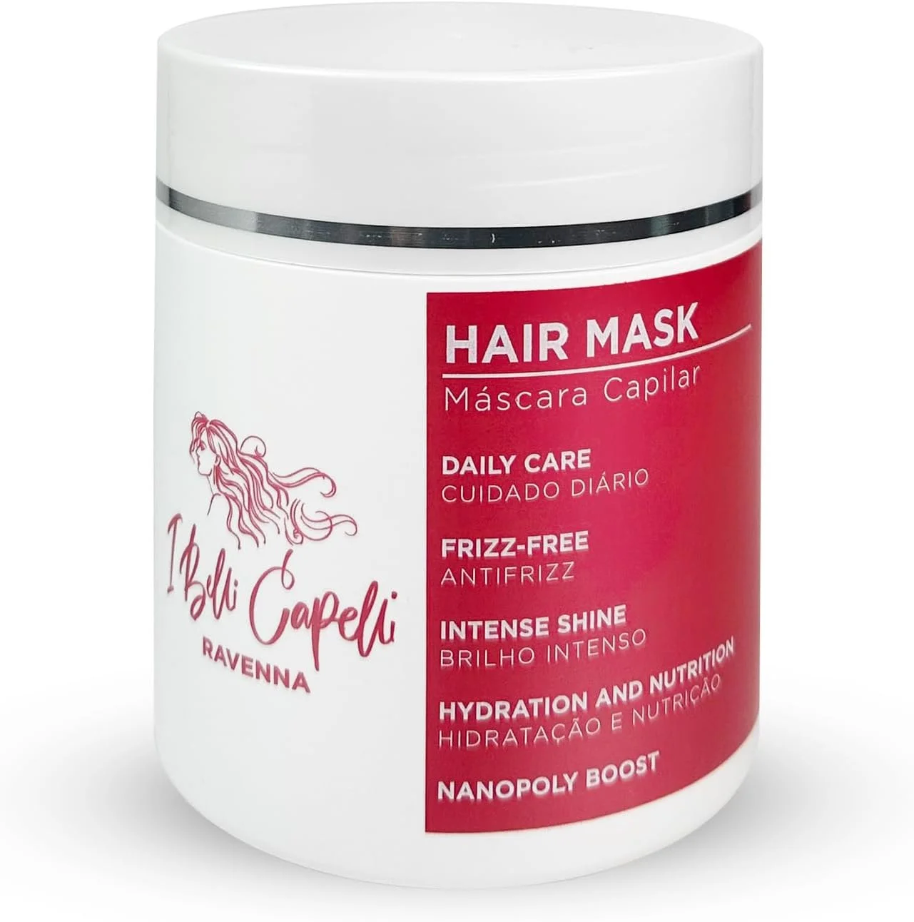 ماسک موی راونا آی بلی کاپلی با آلوئه ورا - نرم کننده عمیق برای درمان موهای خشک و آسیب دیده - آبرسان، ترمیم کننده و مغذی - برای انواع مو - ماسکاریا پارا ال کابلو (500 گرم)