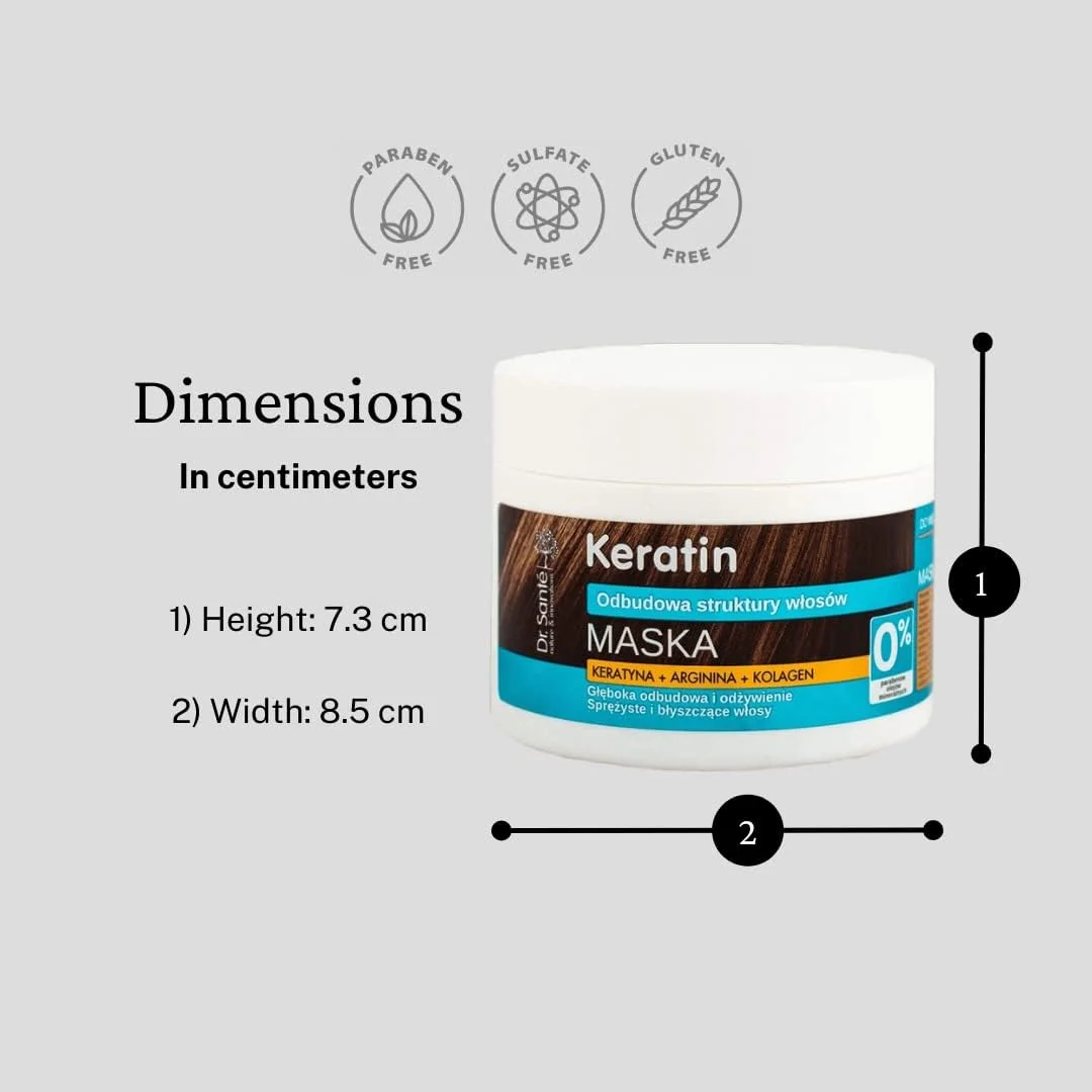 ماسک مو کراتین دکتر سانته 35391 مناسب موهای کدر و شکننده 300 میلی لیتر ماسک مو کراتین دکتر سانته 35391 مناسب موهای کدر و شکننده 300 میلی لیتر