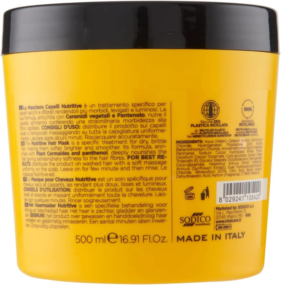 ماسک مو مغذی و بازسازی کننده Vitalcare - درمان موهای خشک و کدر با سرامیدهای گیاهی و پانتنول 4 عدد 500 میلی لیتر